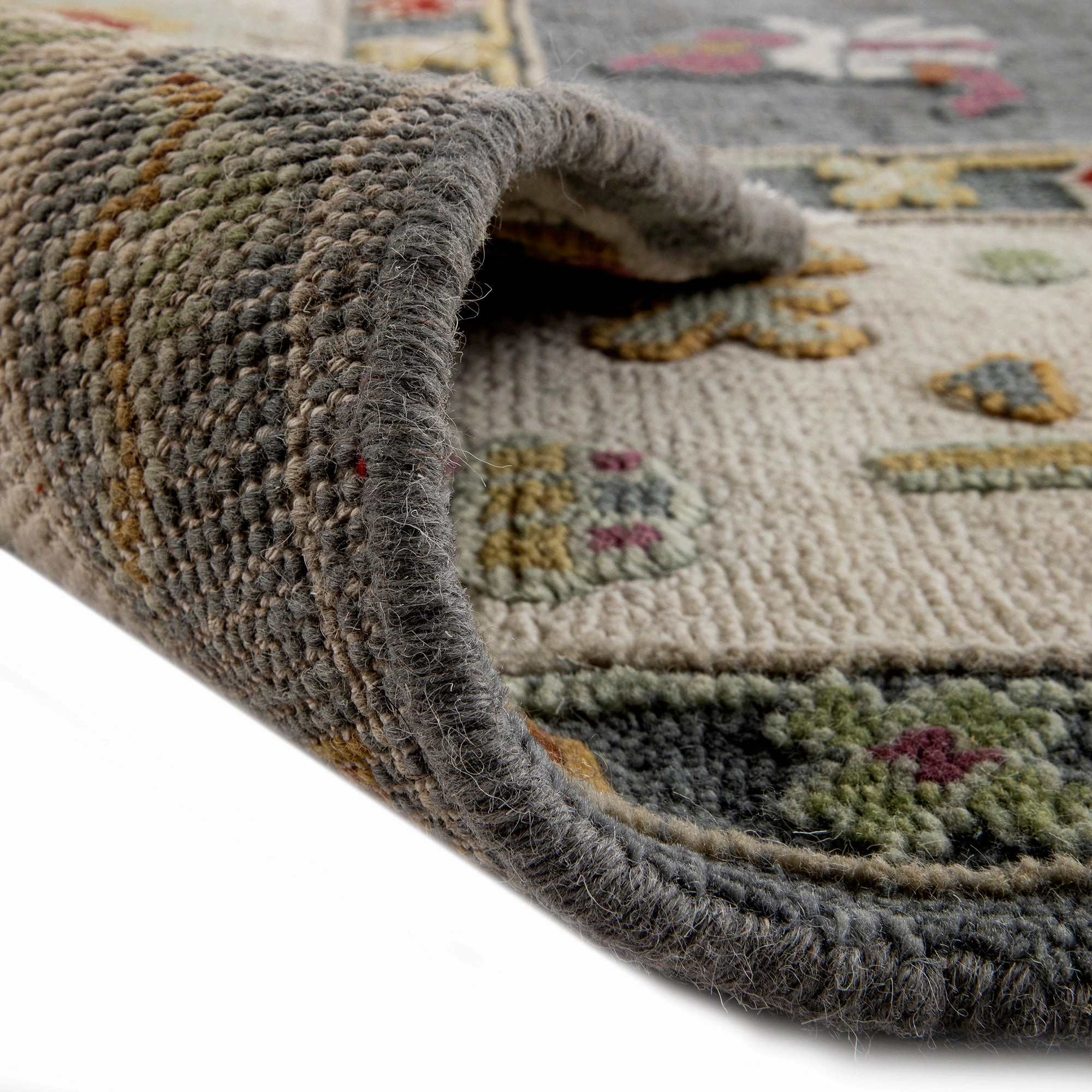 Heritage Collection Oushak Enchanted Floral Premium Hand-Knotted New Zealand Wool Rug