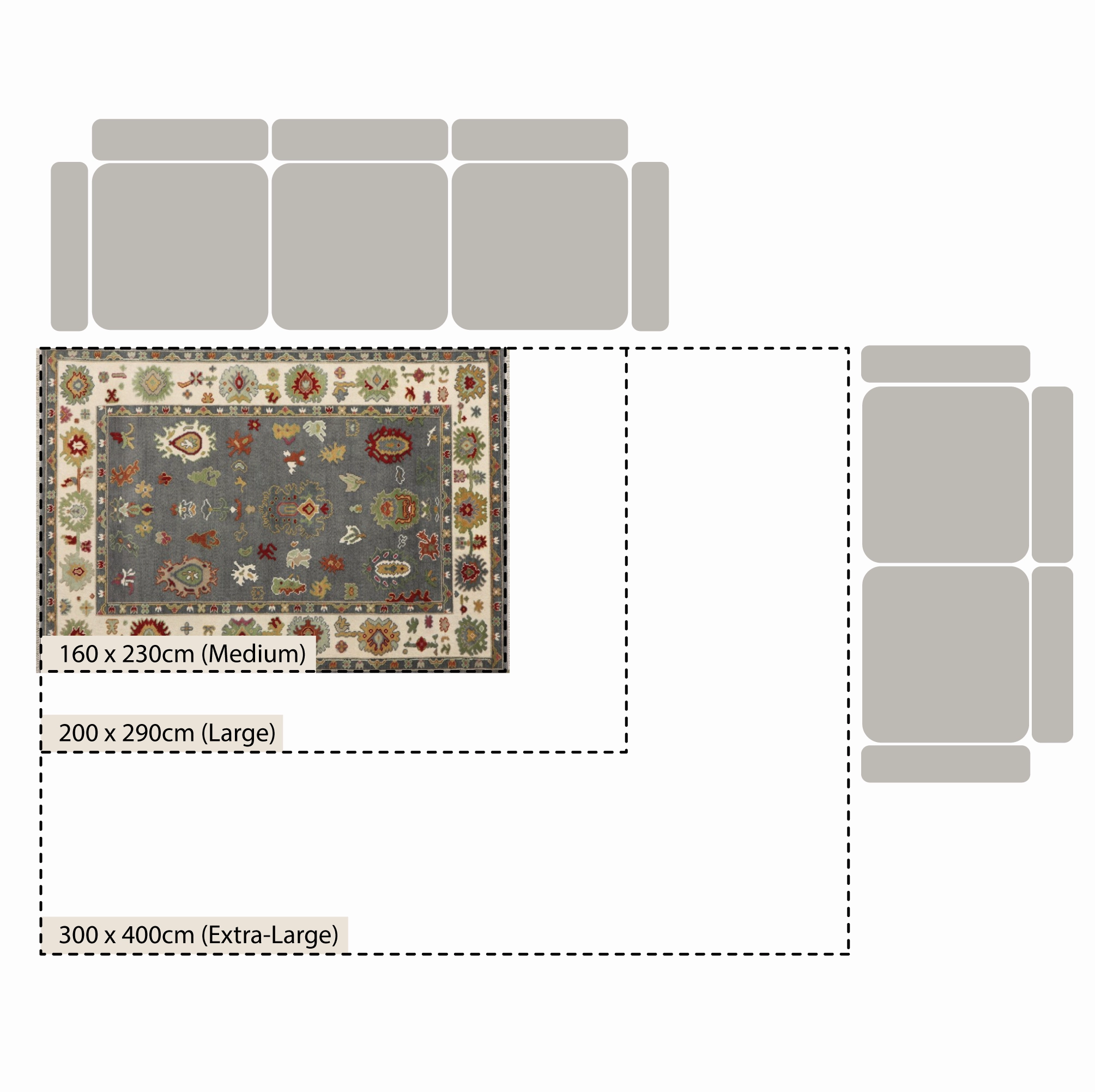 Heritage Collection Oushak Enchanted Floral Premium Hand-Knotted New Zealand Wool Rug