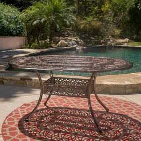 Home Haitian Outdoor Cast Aluminum Oval Dining Table - NH235692 outdoor lounge chair, patio sofa