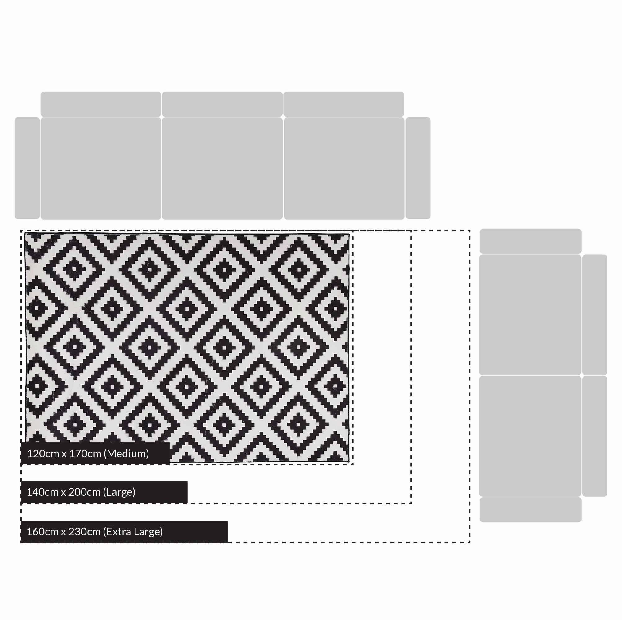 Illusion Monochrome Printed Rug 140 x 200 cm