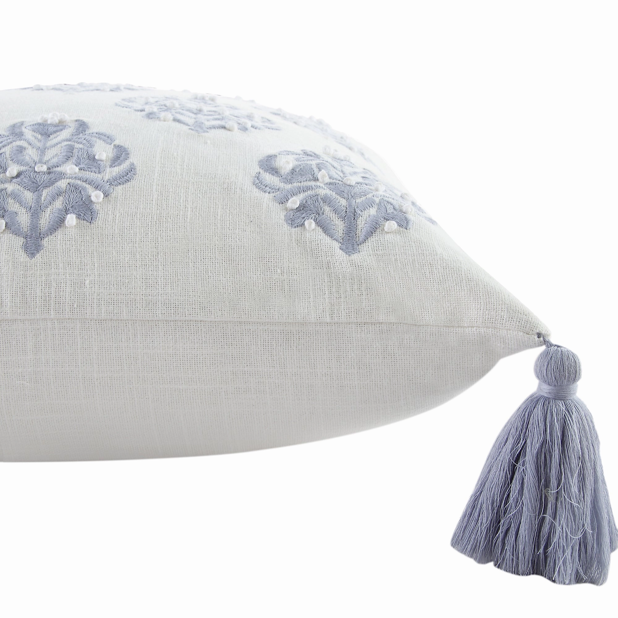 Indigo Collection Ava French Knot White cushion
