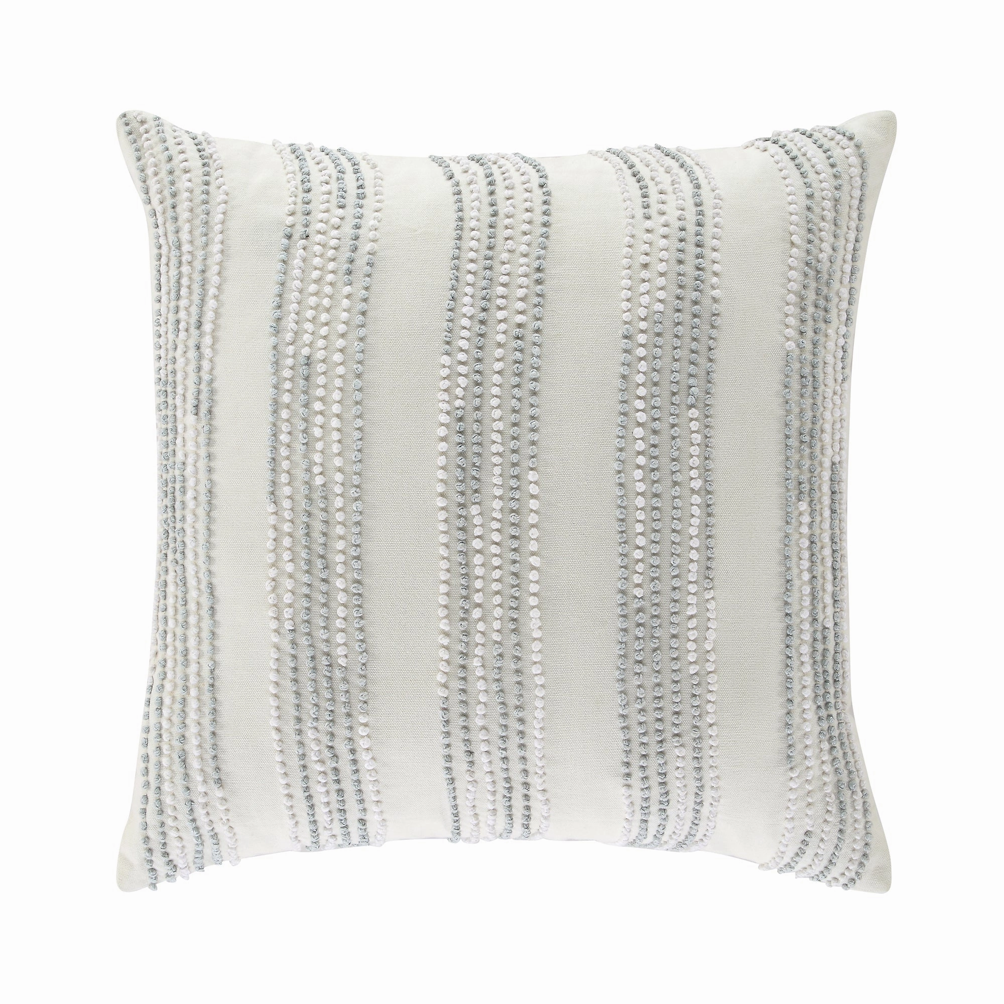 Indigo Collection Laguna French Knot White & Blue Cotton Cushion