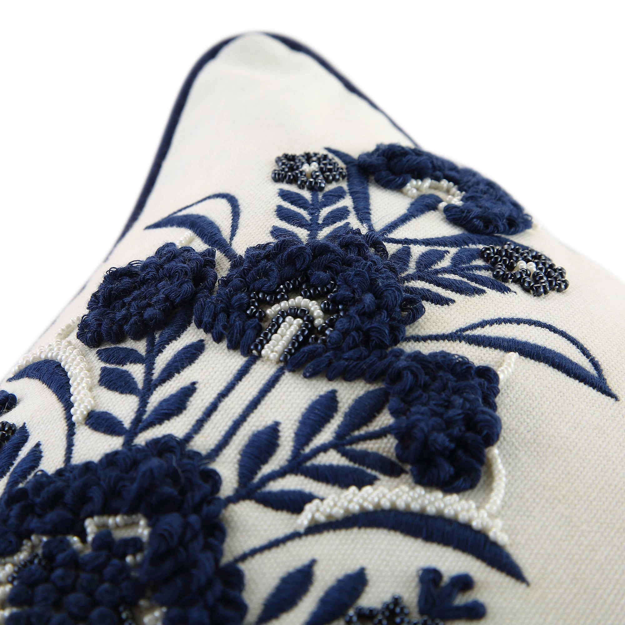 Indigo Collection Saphira Floral Rectangular Cushion