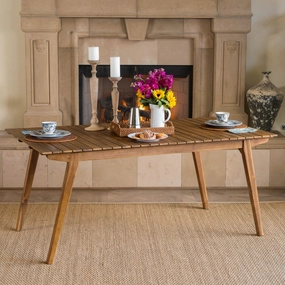 Indoor Farmhouse Cottage Teak Finished Acacia Wood Dining Table - NH697203 outdoor lounge chair, patio sofa