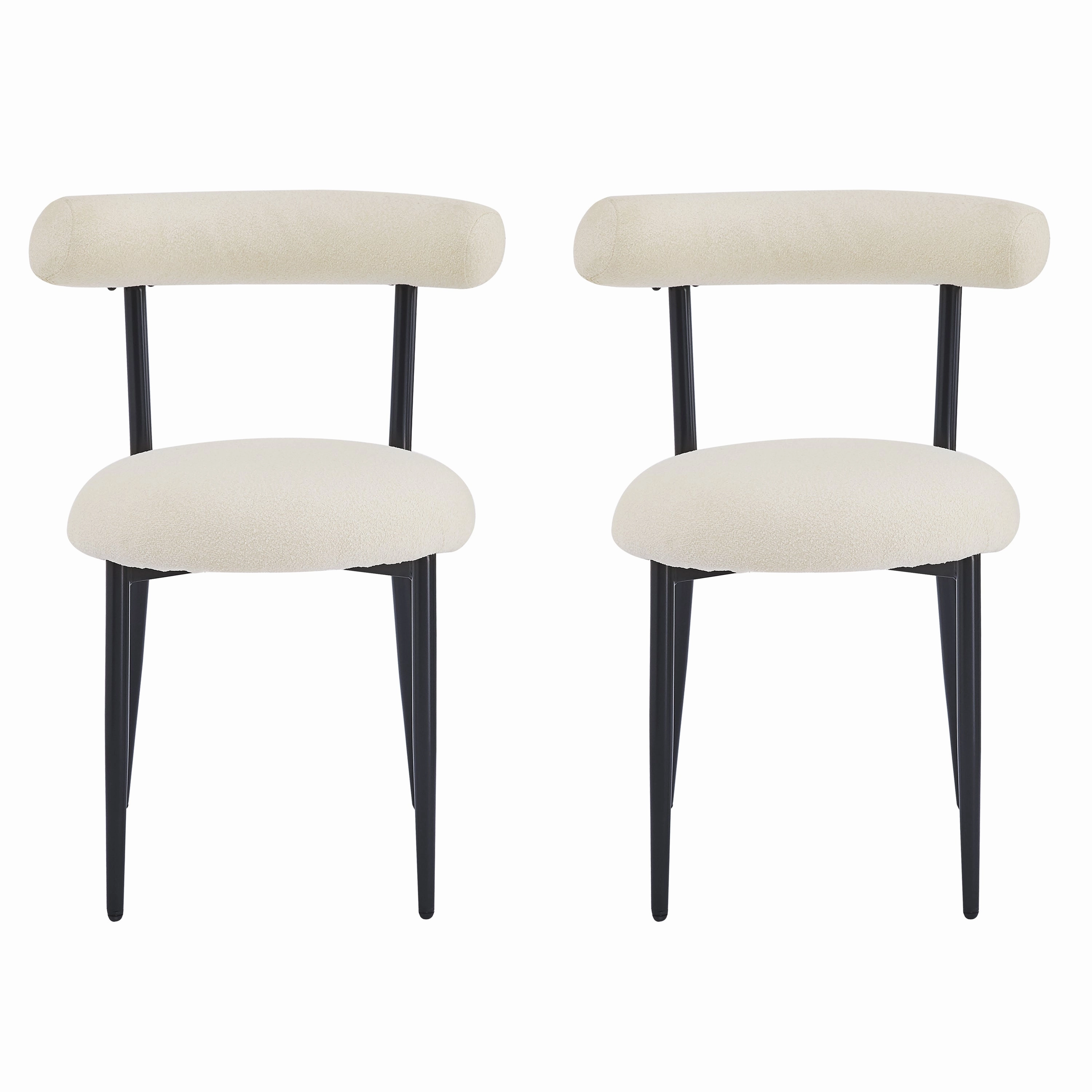 Indoor Luxury Fabric Upholstered Dining Chairs, Set of 2