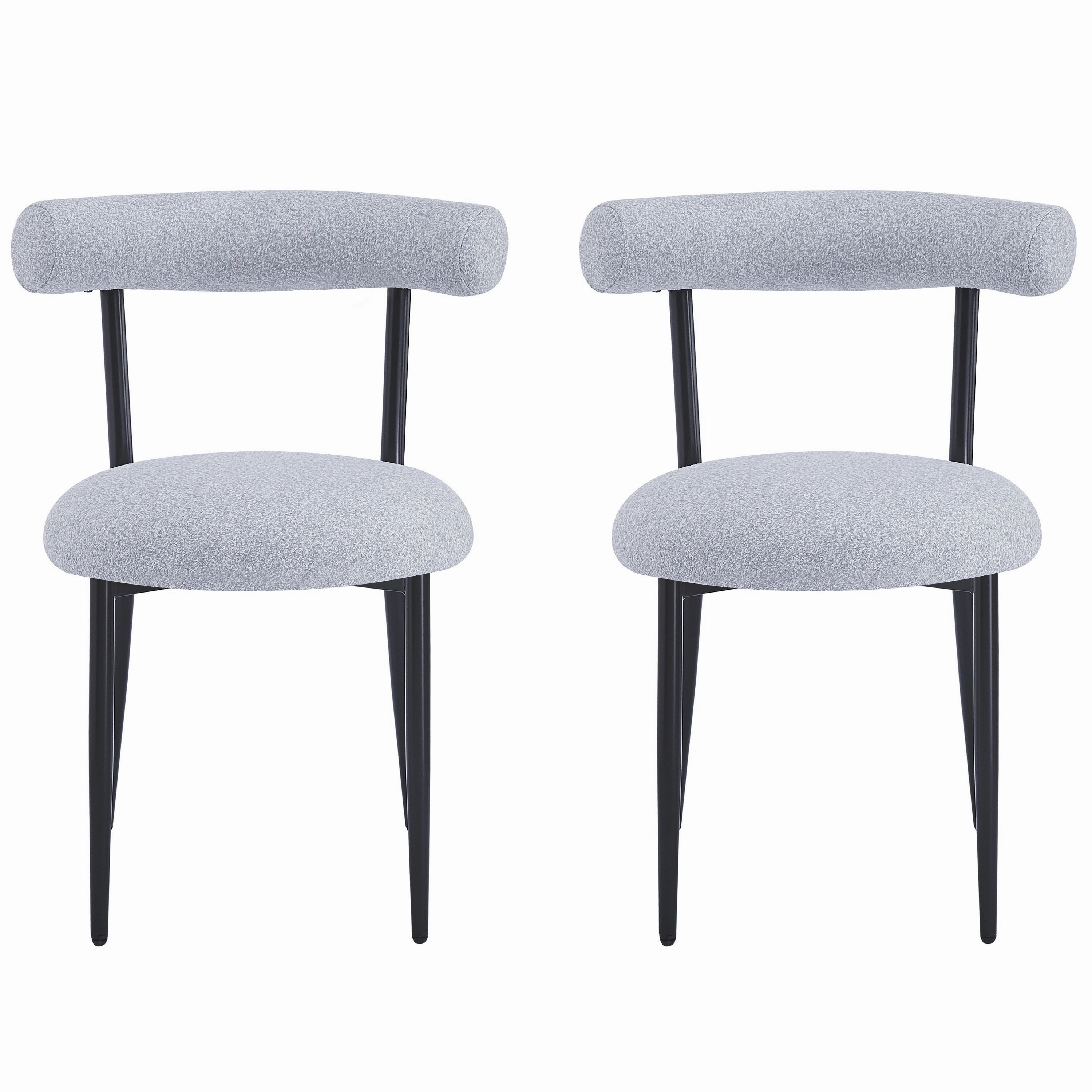 Indoor Luxury Fabric Upholstered Dining Chairs, Set of 2