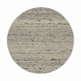 Indra Dark Grey Handwoven Wool Round Rug