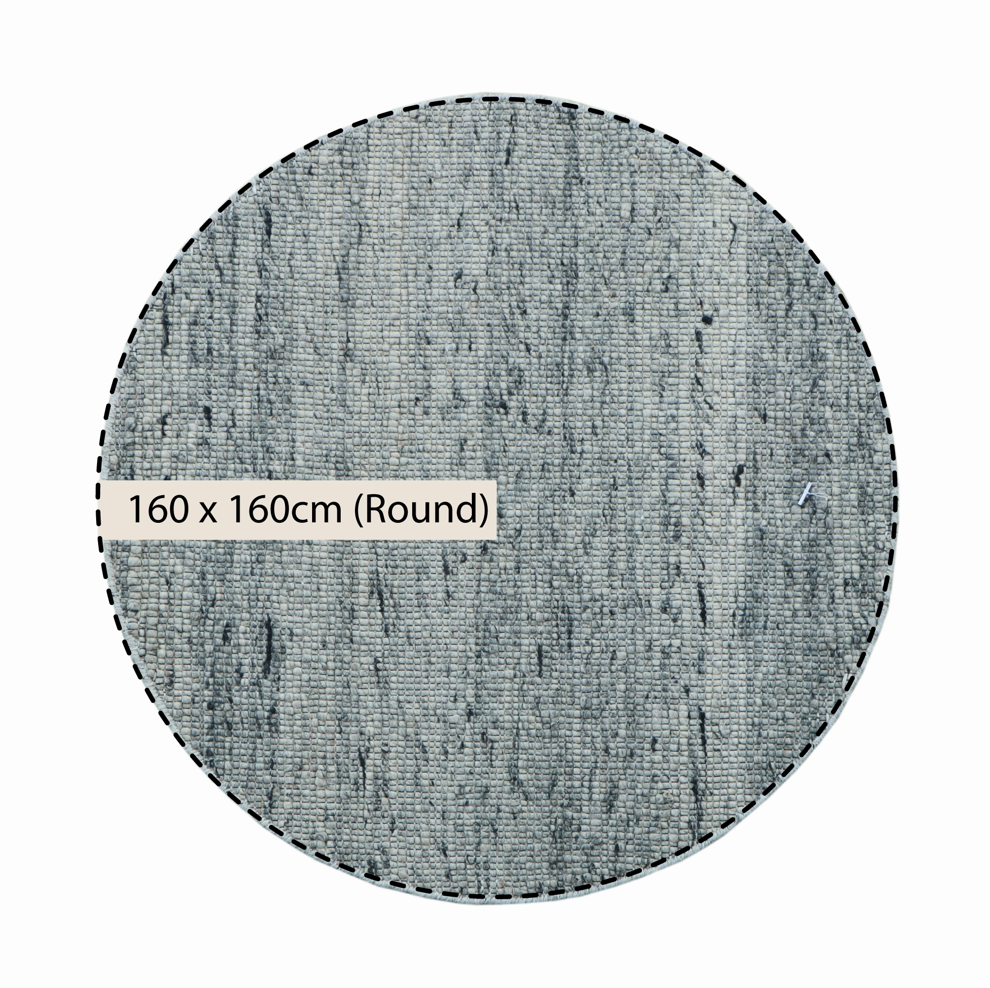 Indra Dark Grey Handwoven Wool Round Rug