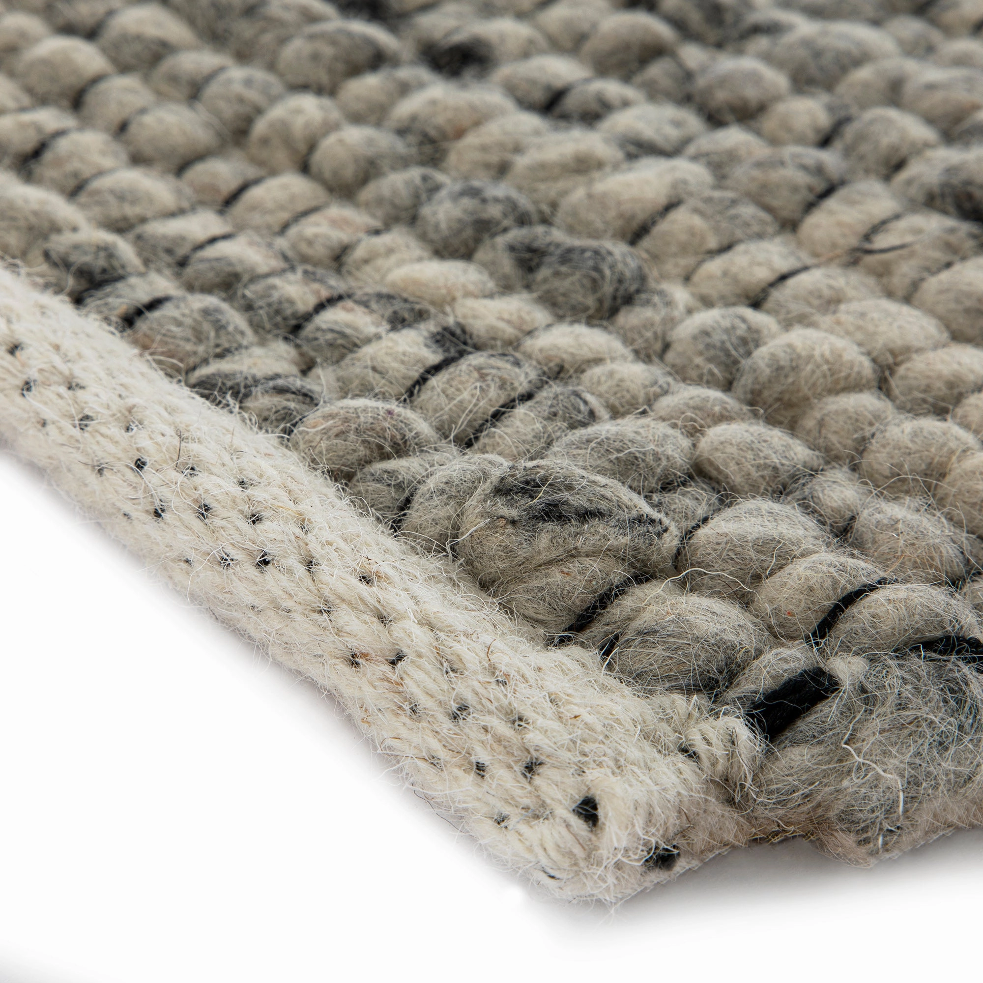 Indra Dark Grey Handwoven Wool Rug