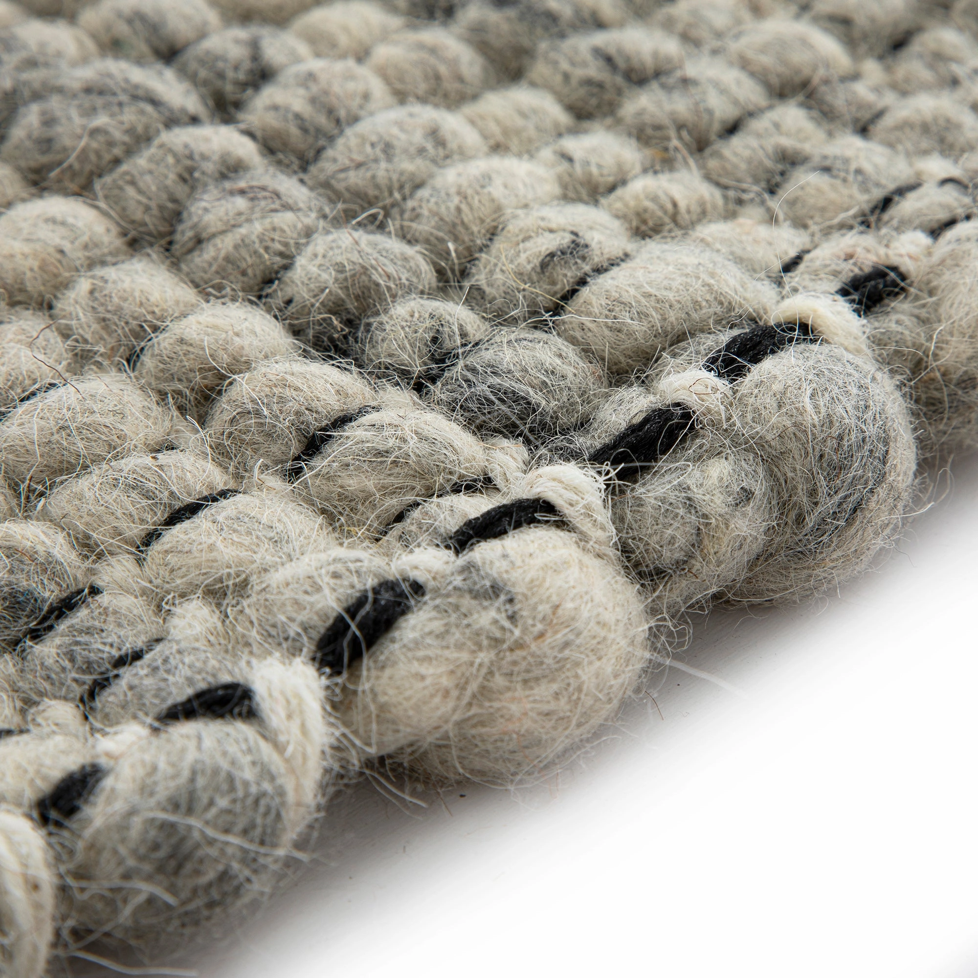 Indra Dark Grey Handwoven Wool Rug