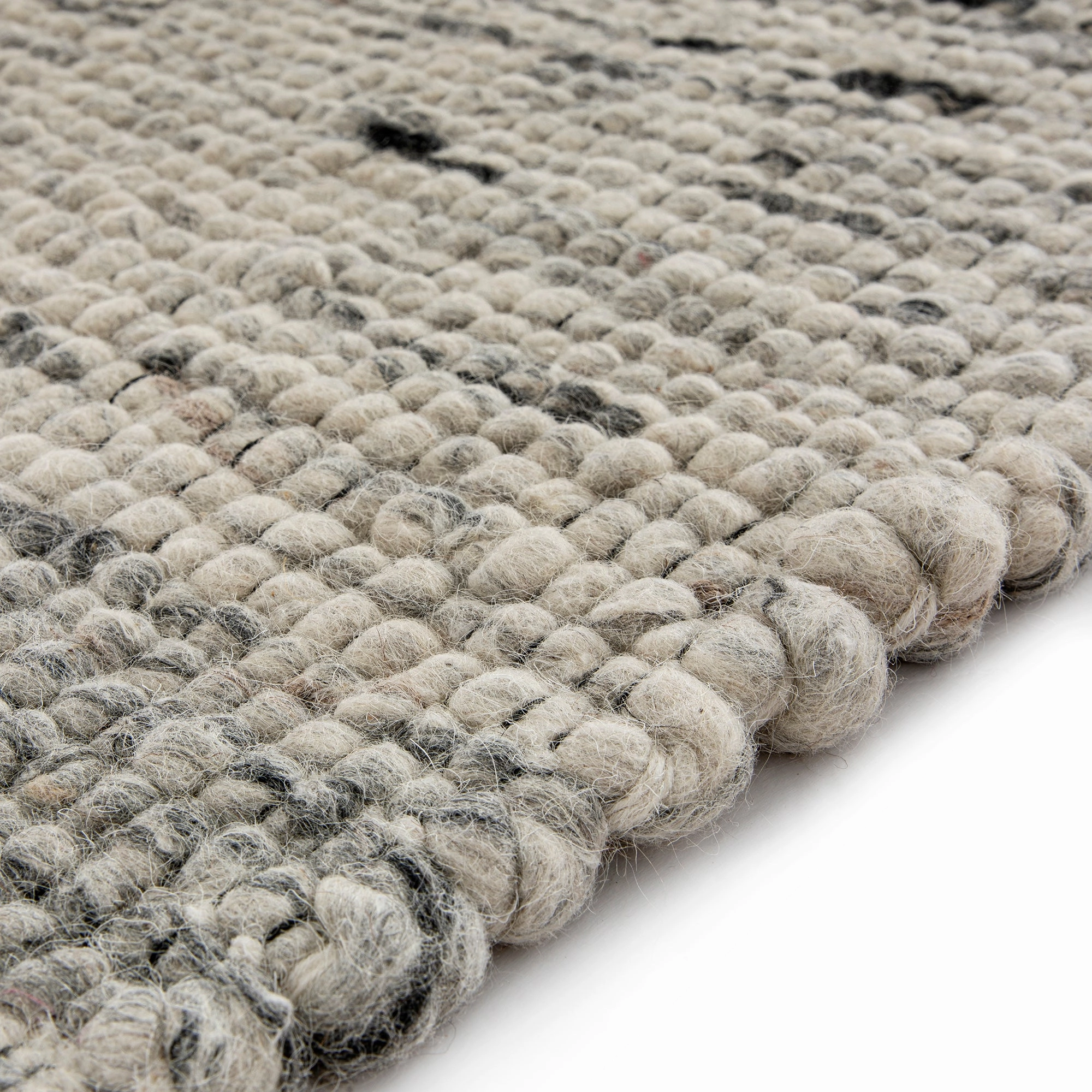 Indra Dark Grey Handwoven Wool Runner