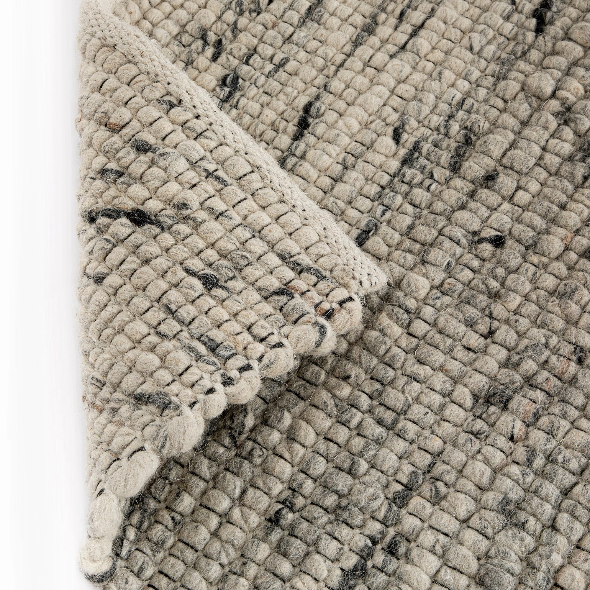 Indra Dark Grey Handwoven Wool Runner