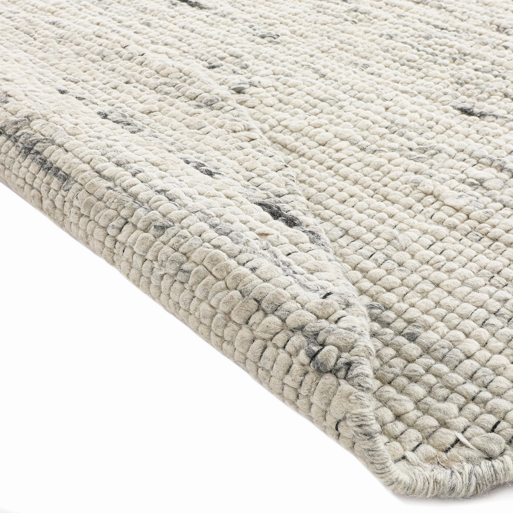 Indra Light Grey Handwoven Wool Round Rug