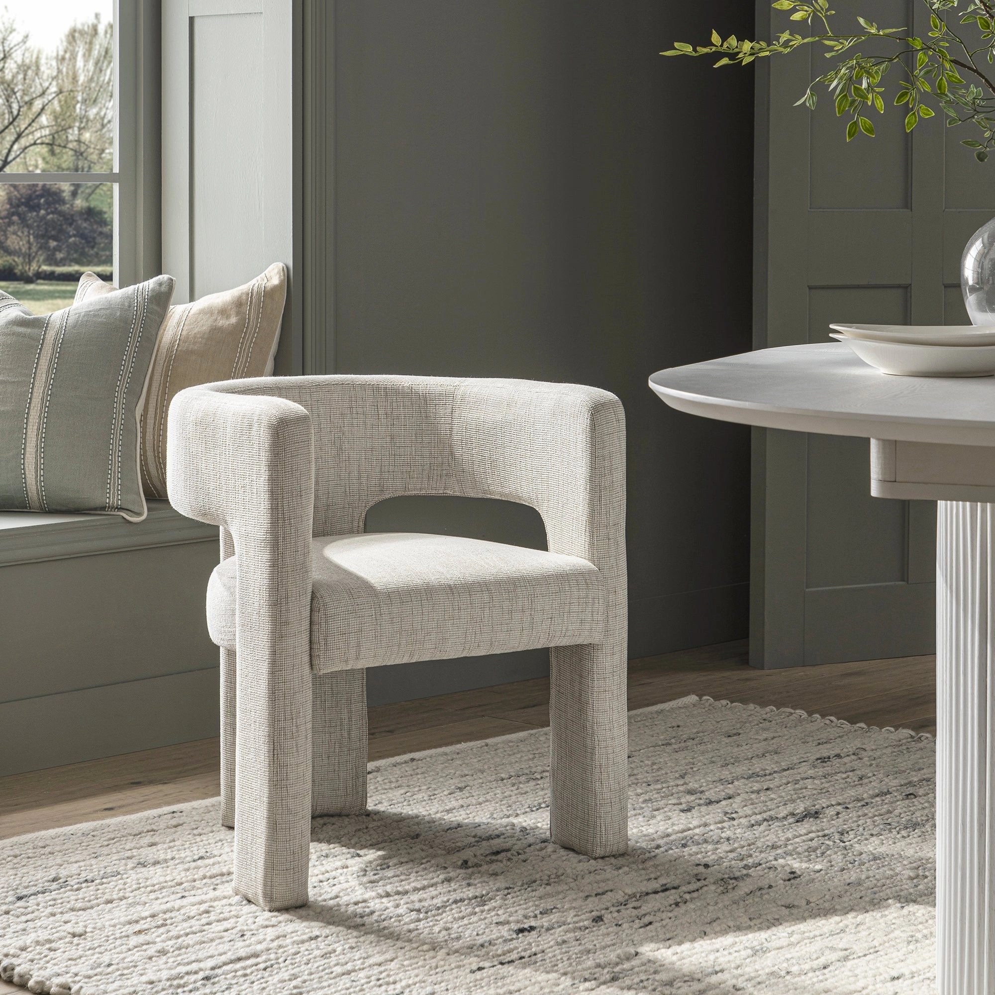 Indra Light Grey Handwoven Wool Rug