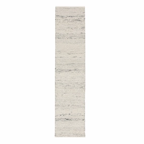 Indra Light Grey Handwoven Wool Runner