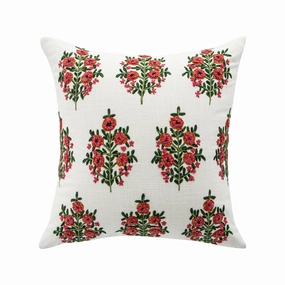 Indra Mughal Pink Wool Embroidered Cushion
