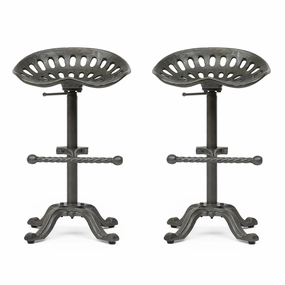 Industrial Handcrafted Cast Iron Saddle Seat Barstool - NH787413 outdoor furniture, garden bench