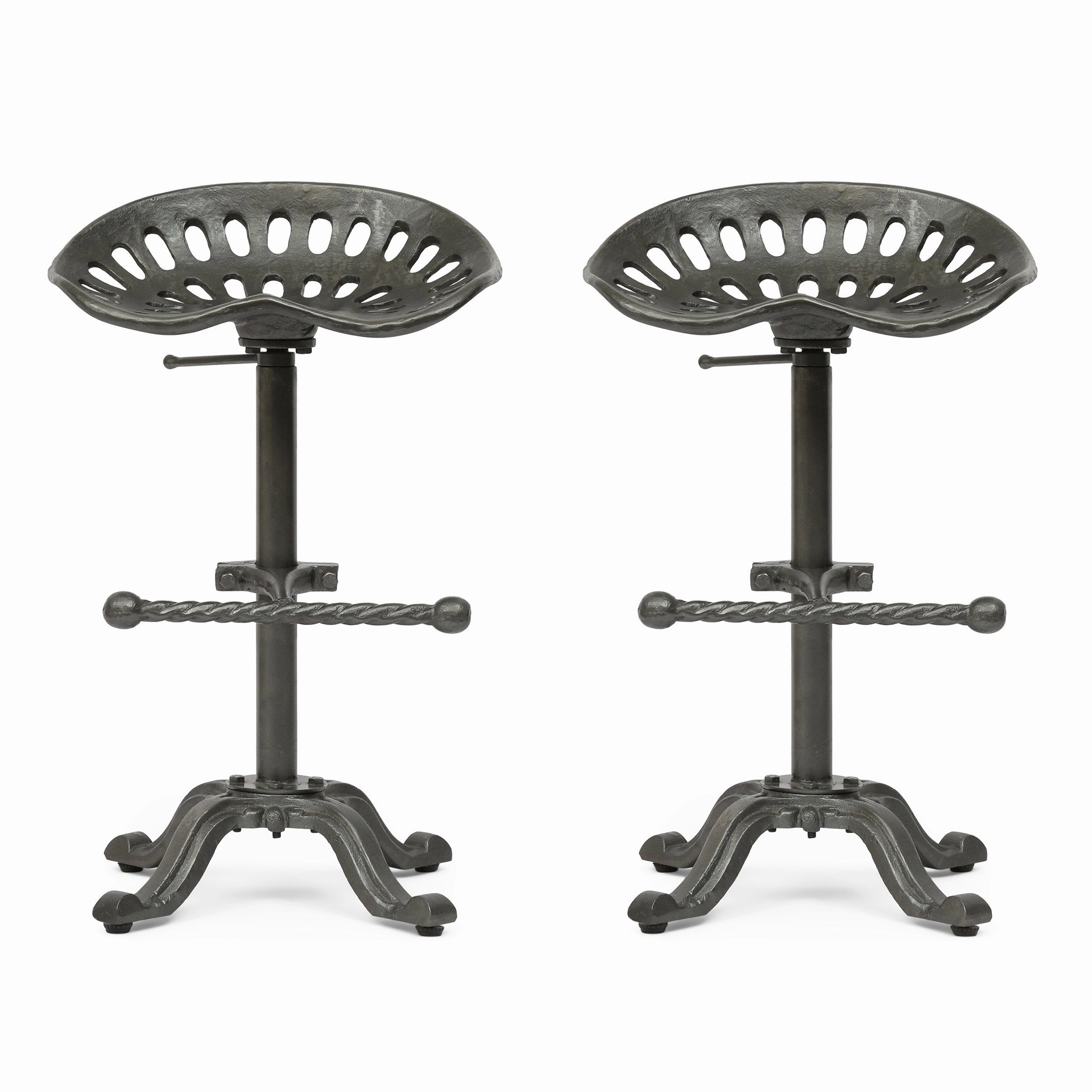 Industrial Handcrafted Cast Iron Saddle Seat Barstool - NH787413 outdoor furniture, garden bench