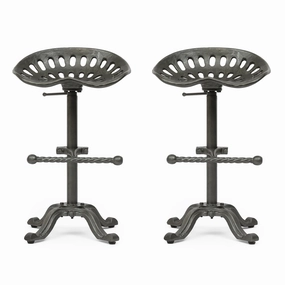 Industrial Handcrafted Cast Iron Saddle Seat Barstool - NH787413 outdoor lounge chair, patio sofa