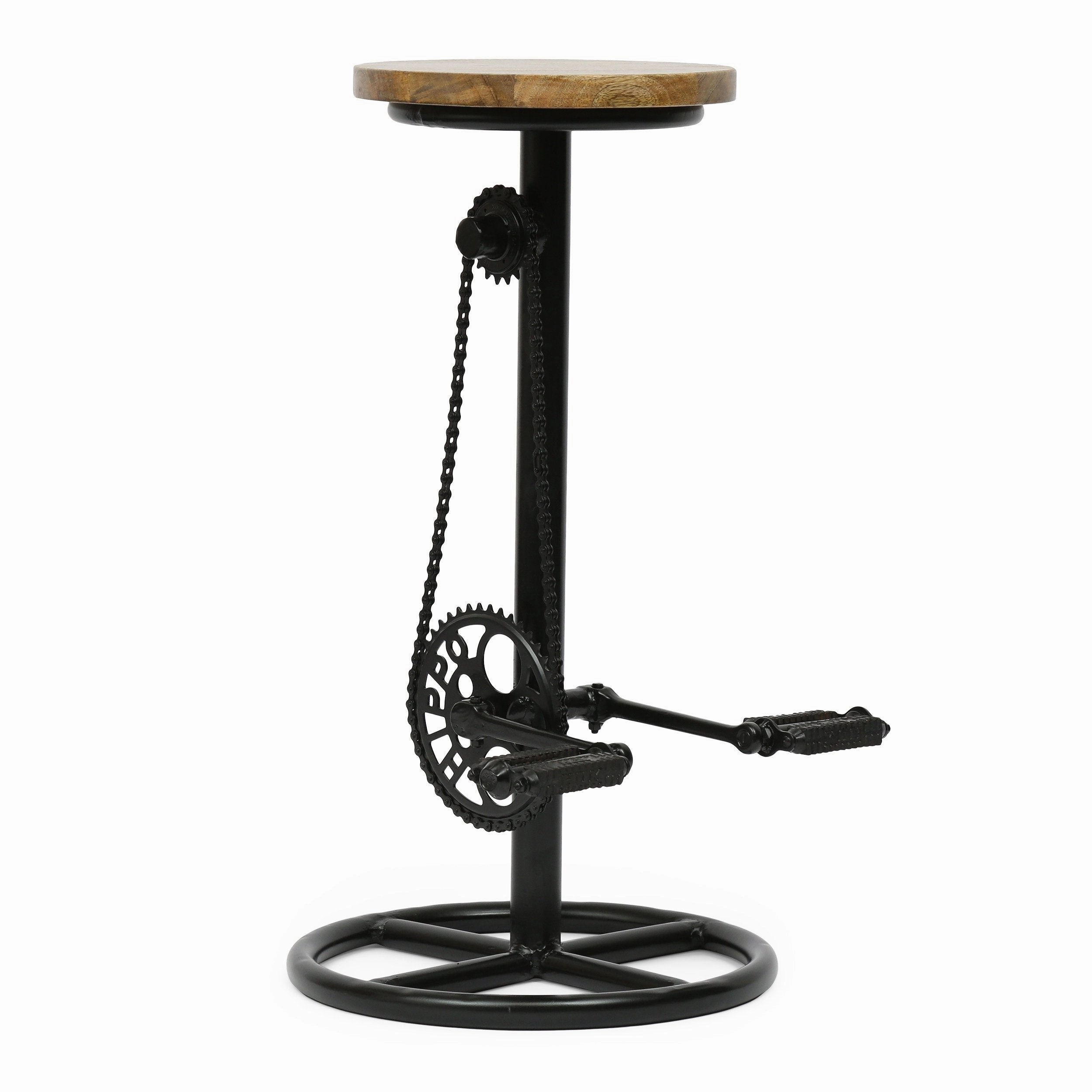 Industrial Handcrafted Mango Wood Pedal Barstool - NH887413 outdoor furniture, garden bench