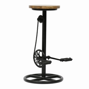 Industrial Handcrafted Mango Wood Pedal Barstool - NH887413 outdoor furniture, garden bench