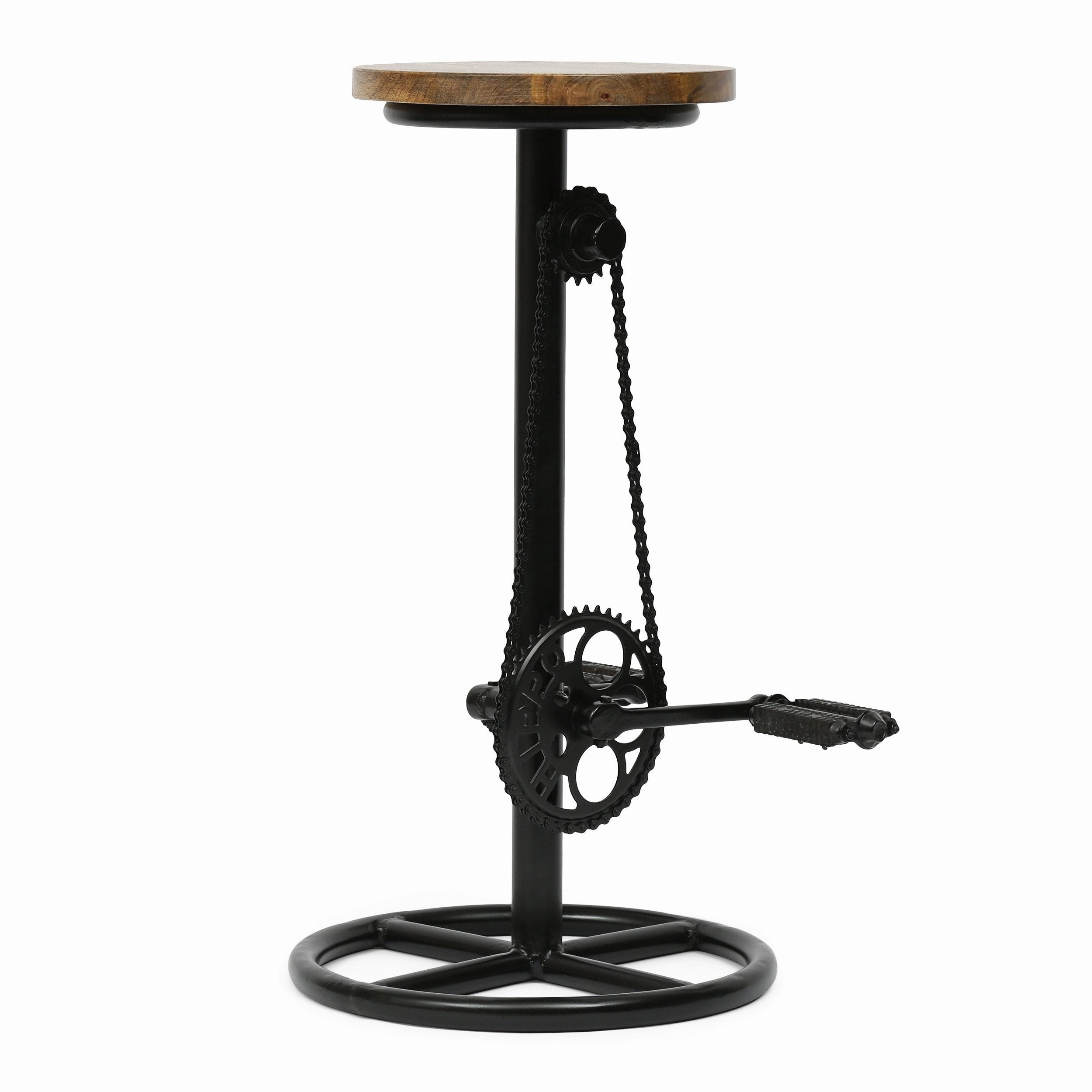 Industrial Handcrafted Mango Wood Pedal Barstool - NH887413