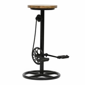 Industrial Handcrafted Mango Wood Pedal Barstool - NH887413 outdoor lounge chair, patio sofa