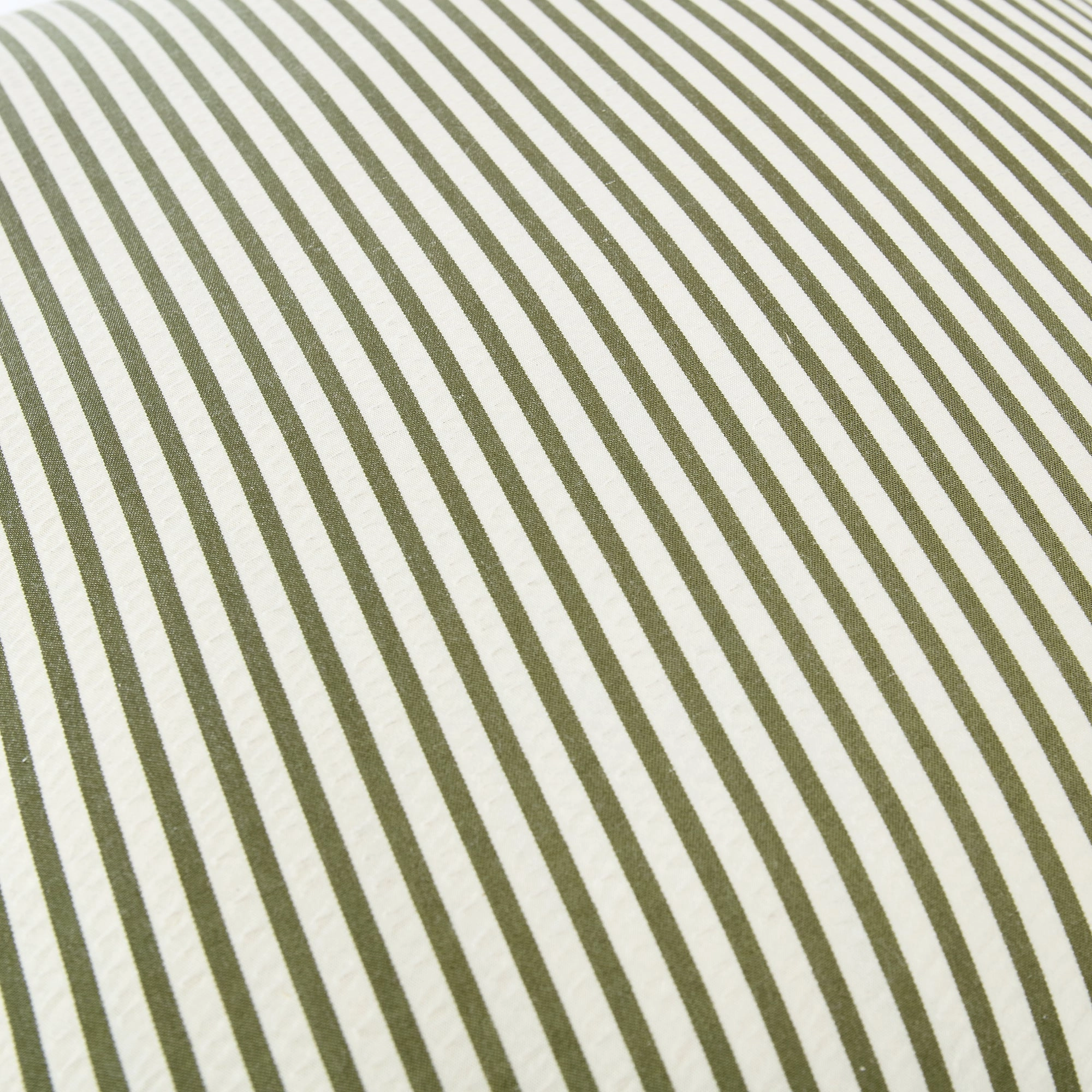 Iris Ticking Green Stripe Seersucker Frill Cushion