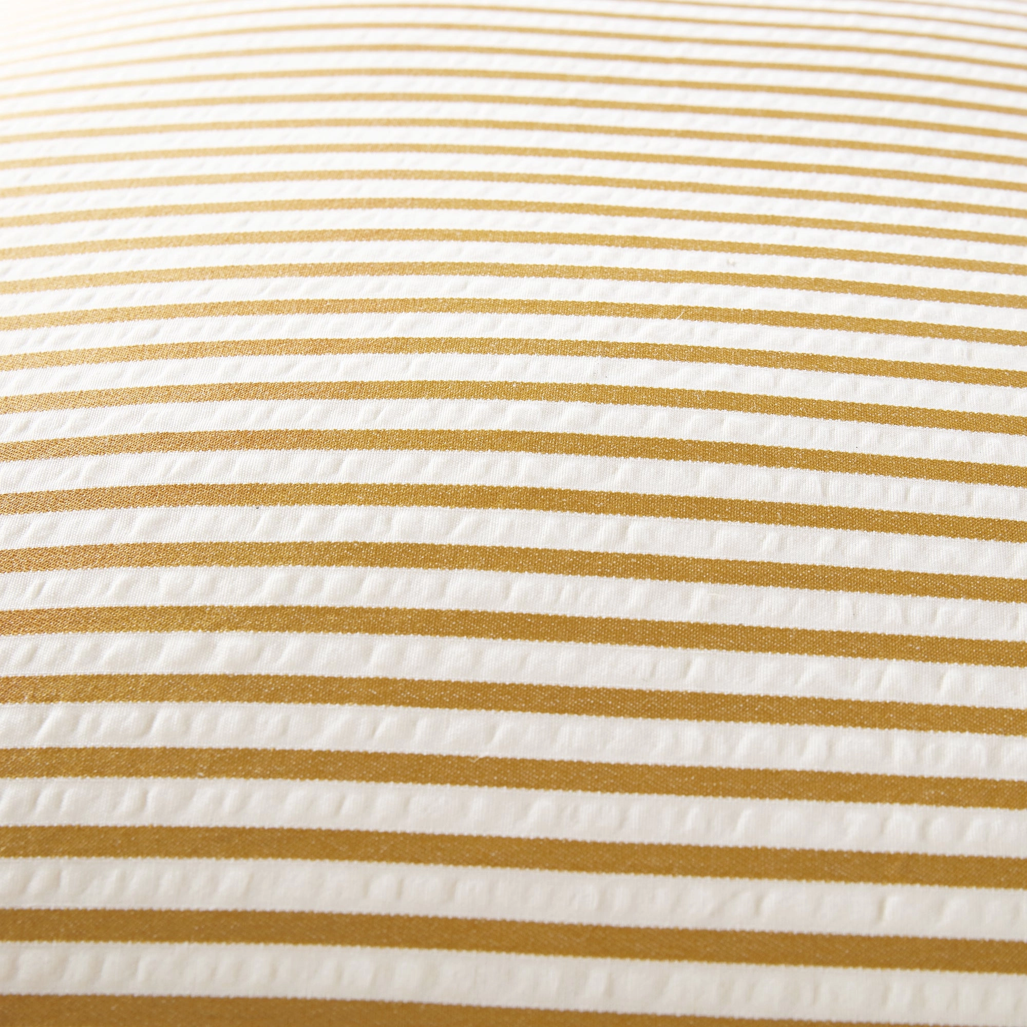 Iris Ticking Yellow Stripe Seersucker Frill Cushion