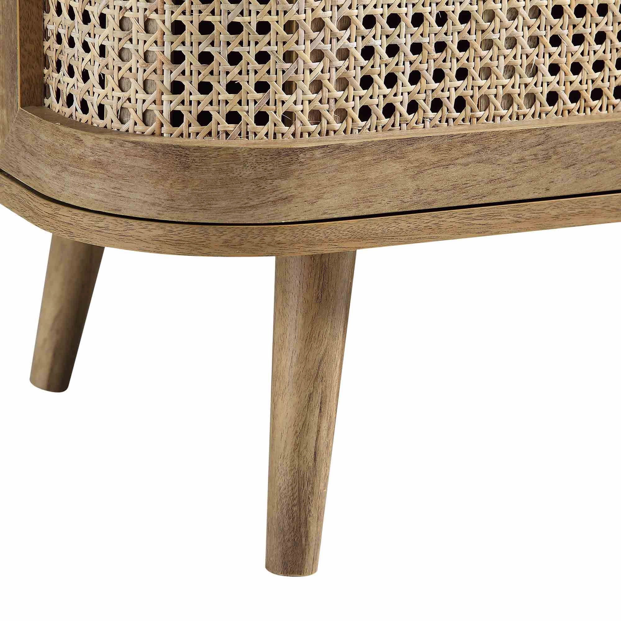 Izzy Curved Rattan 160cm Wide TV Unit, Natural