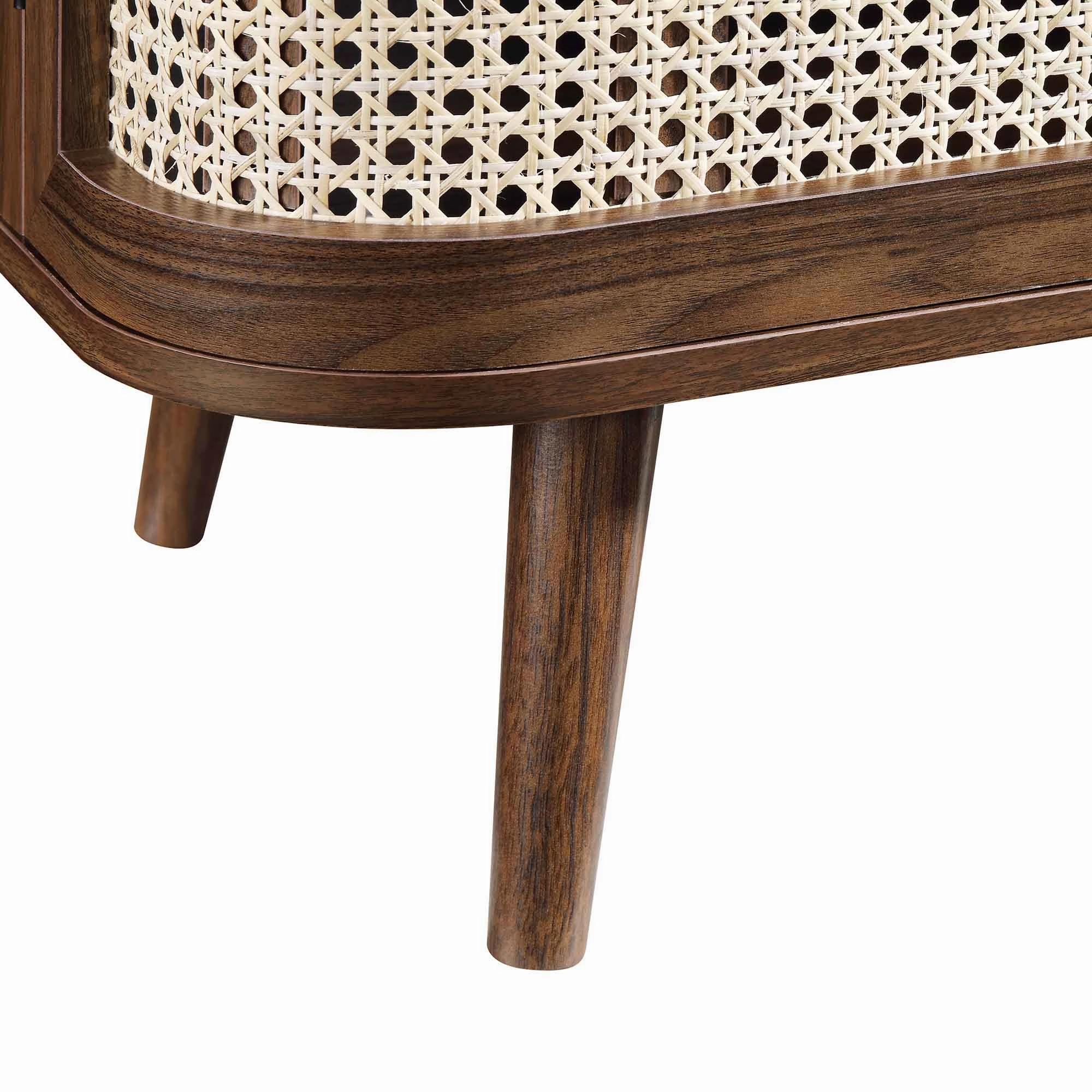 Izzy Curved Rattan 160cm Wide TV Unit, Walnut