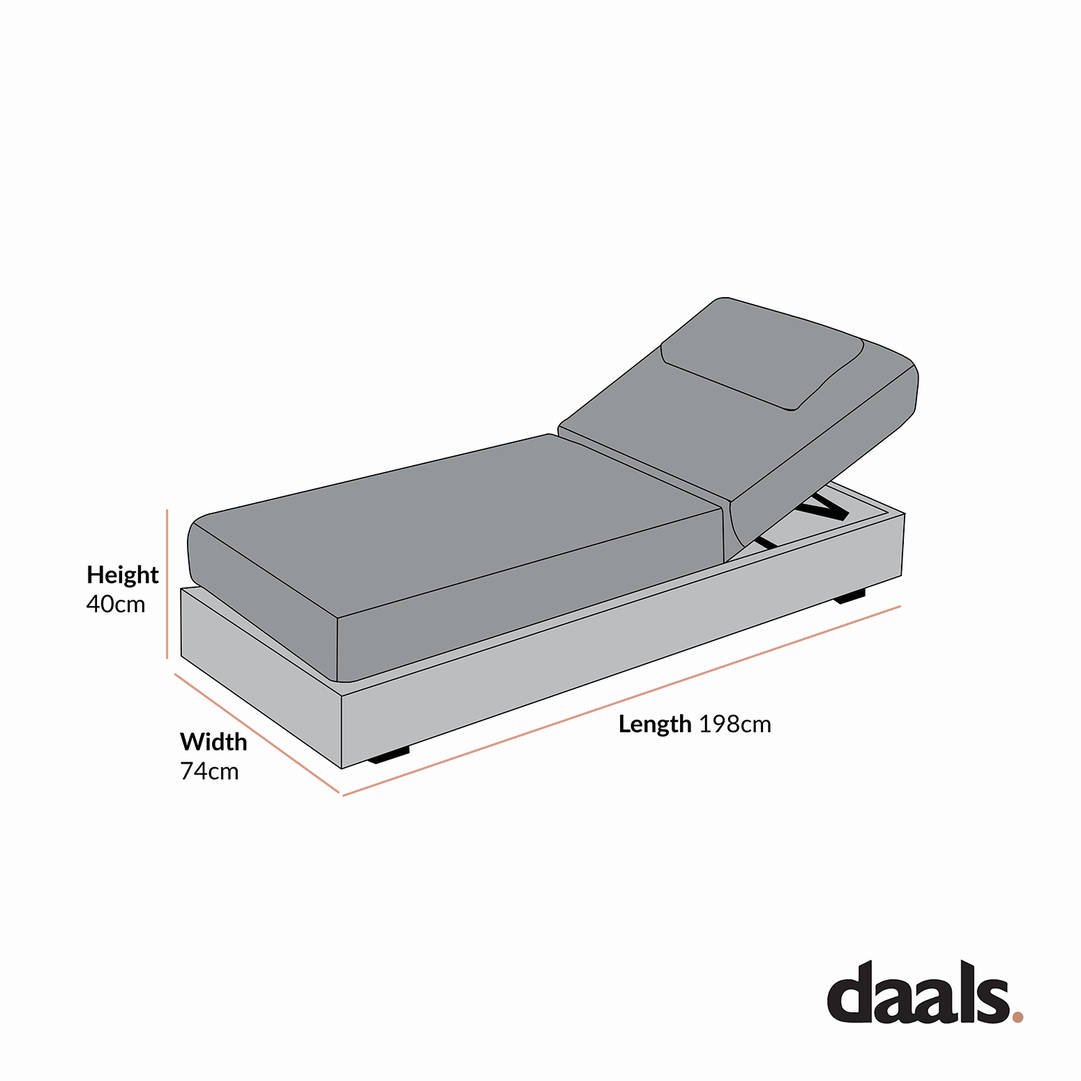 Jardin Aluminium Outdoor Sun Lounger, Granite