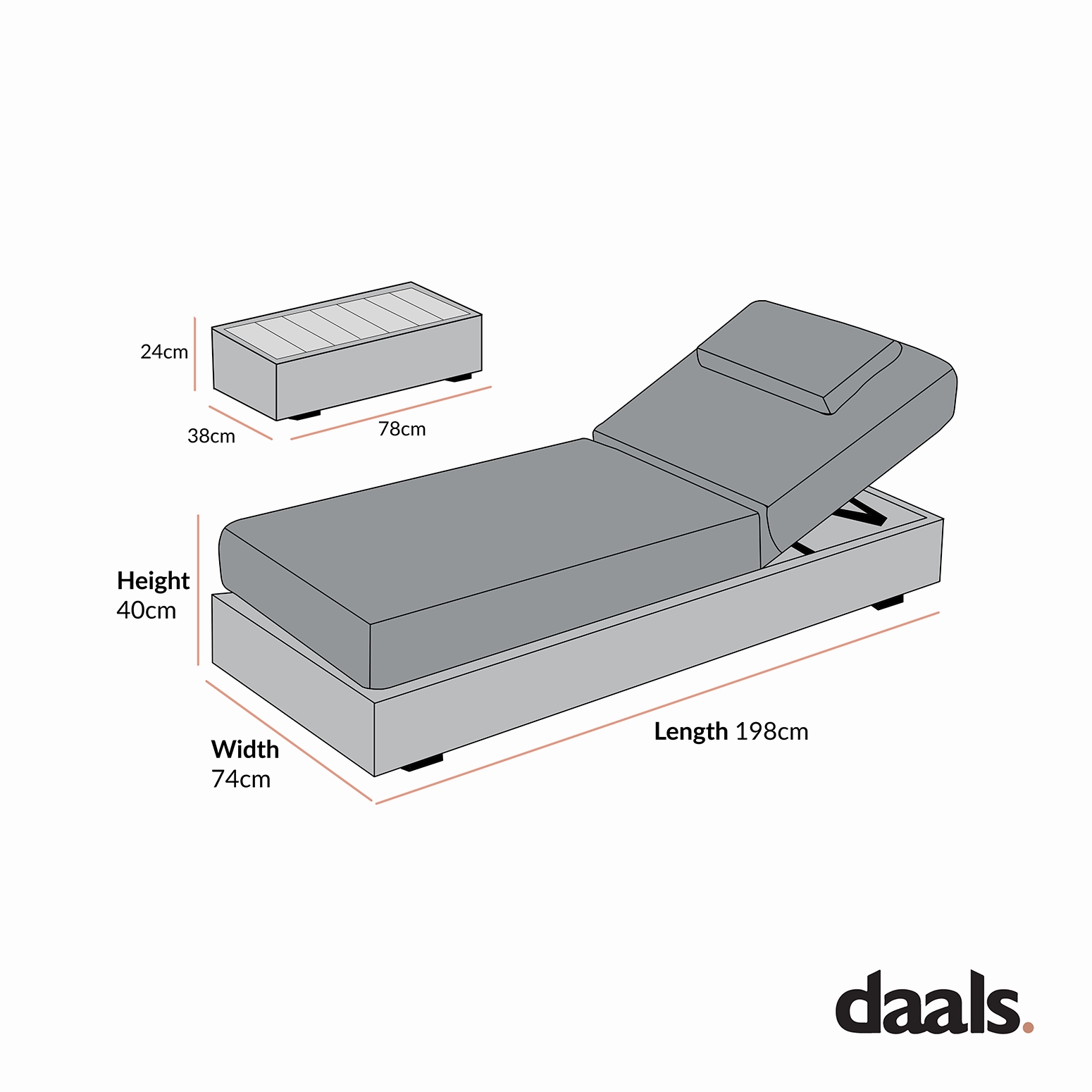 Jardin Aluminium Outdoor Sun Lounger Set, Granite