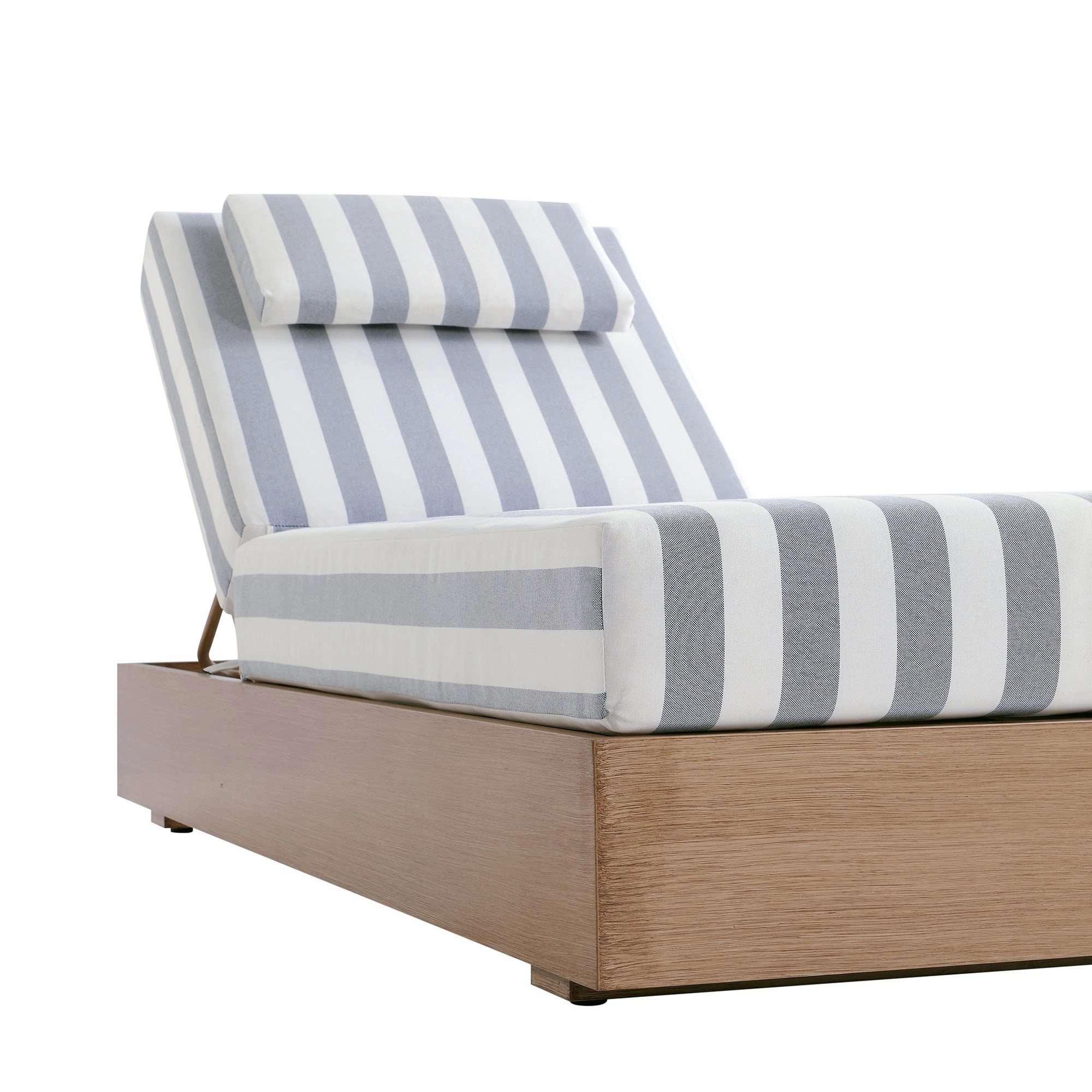Jardin Aluminium Outdoor Sun Lounger Set, Natural with Blue Stripes