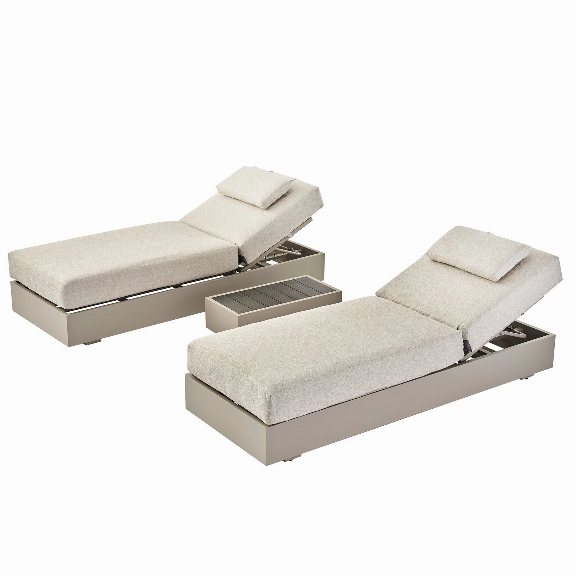 Jardin Aluminium Outdoor Sun Lounger Set, Pumice