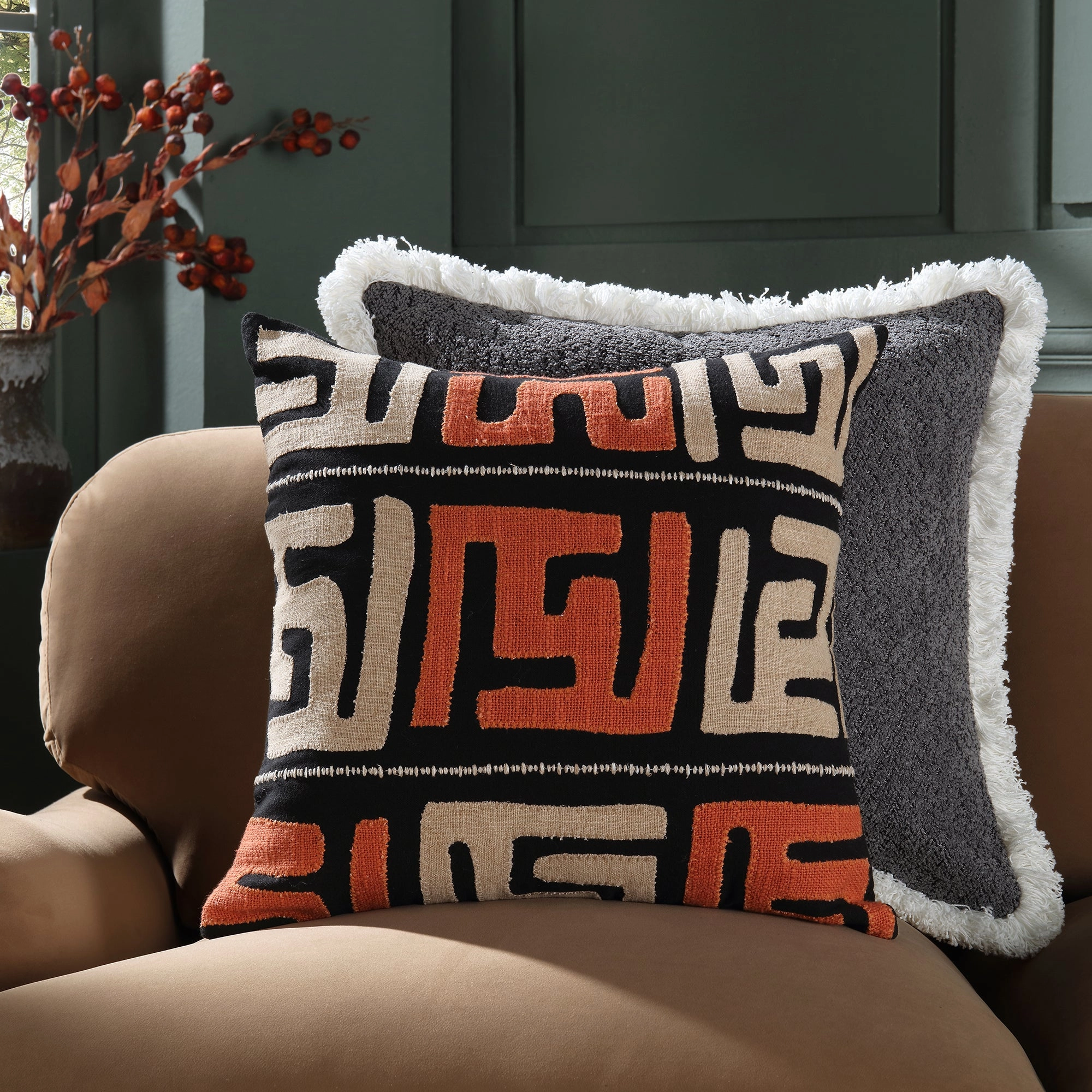 Javari Burnt Terracotta Appliqu Cushion