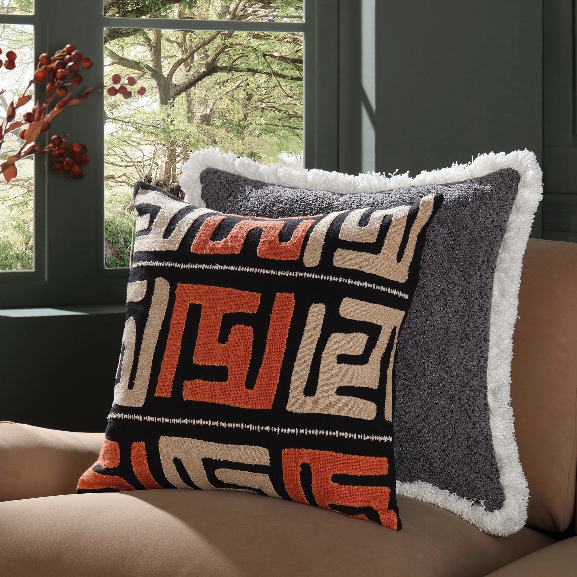 Javari Burnt Terracotta Appliqu Cushion