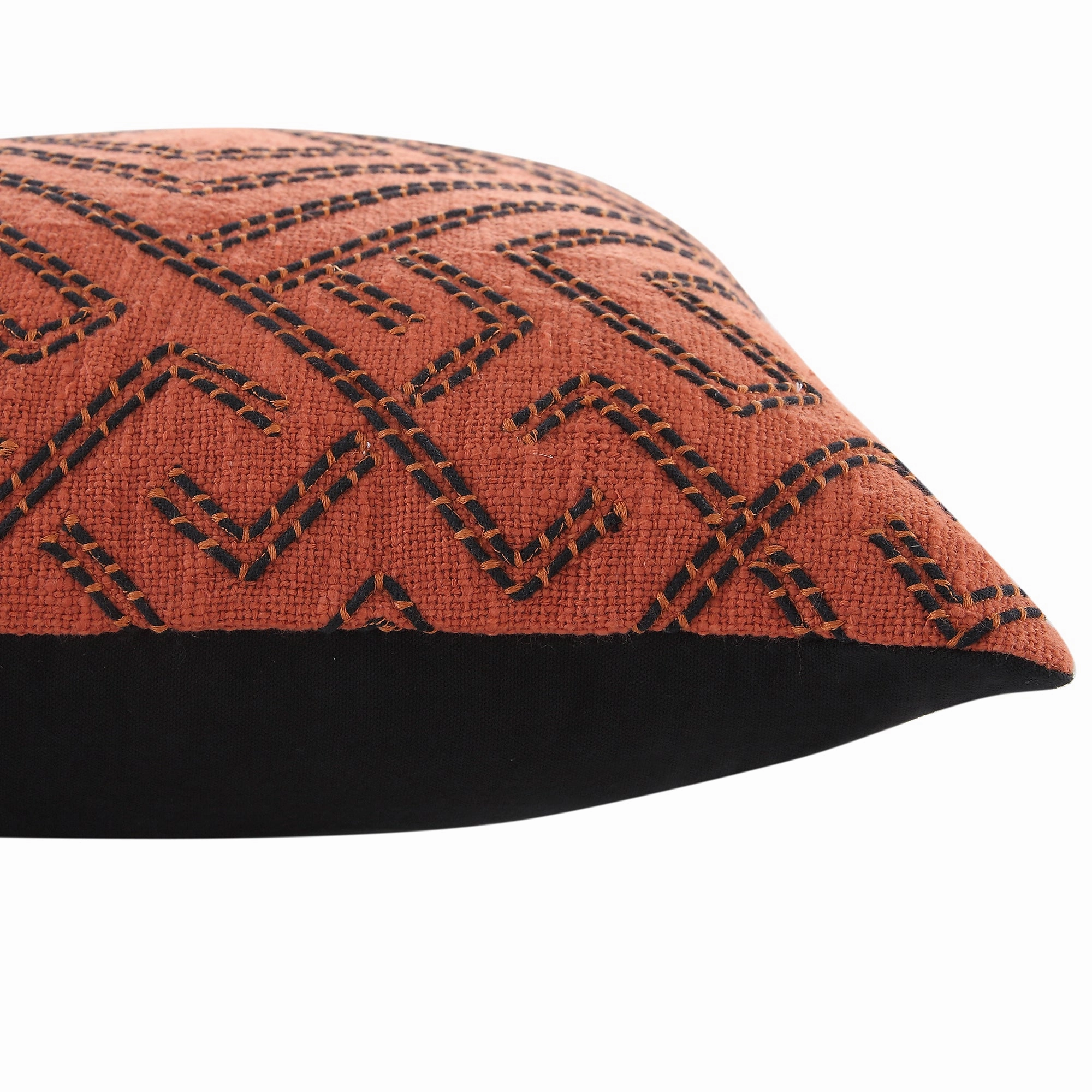 Javari Burnt Terracotta Cord Stitched Cushion