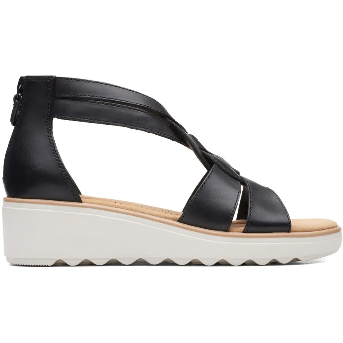Jillian Bright Womens Leather Strappy Wedge Heels
