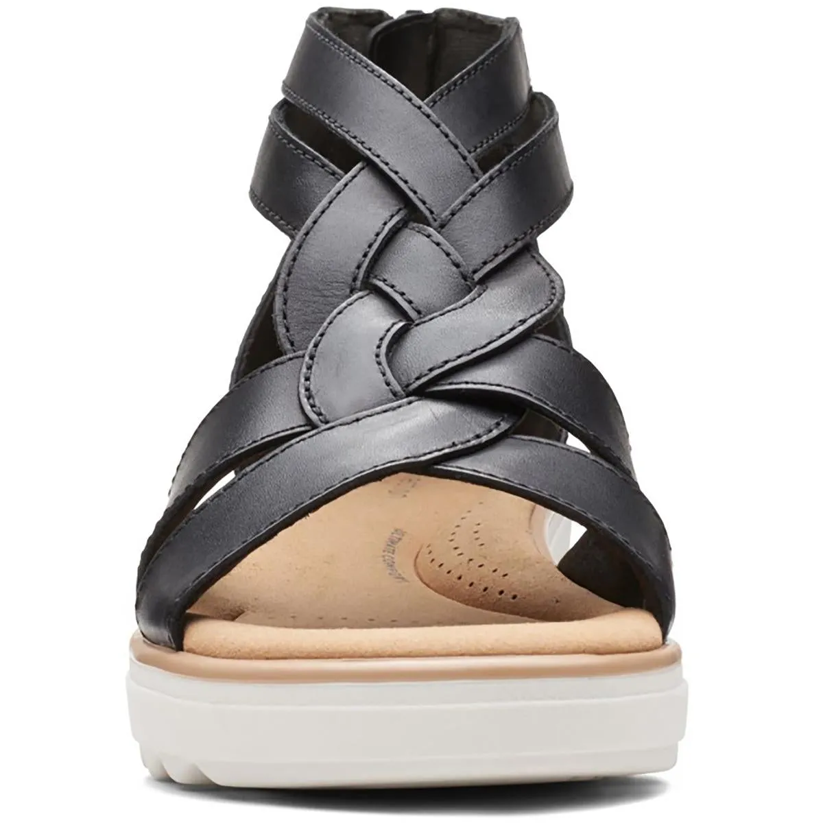 Jillian Bright Womens Leather Strappy Wedge Heels