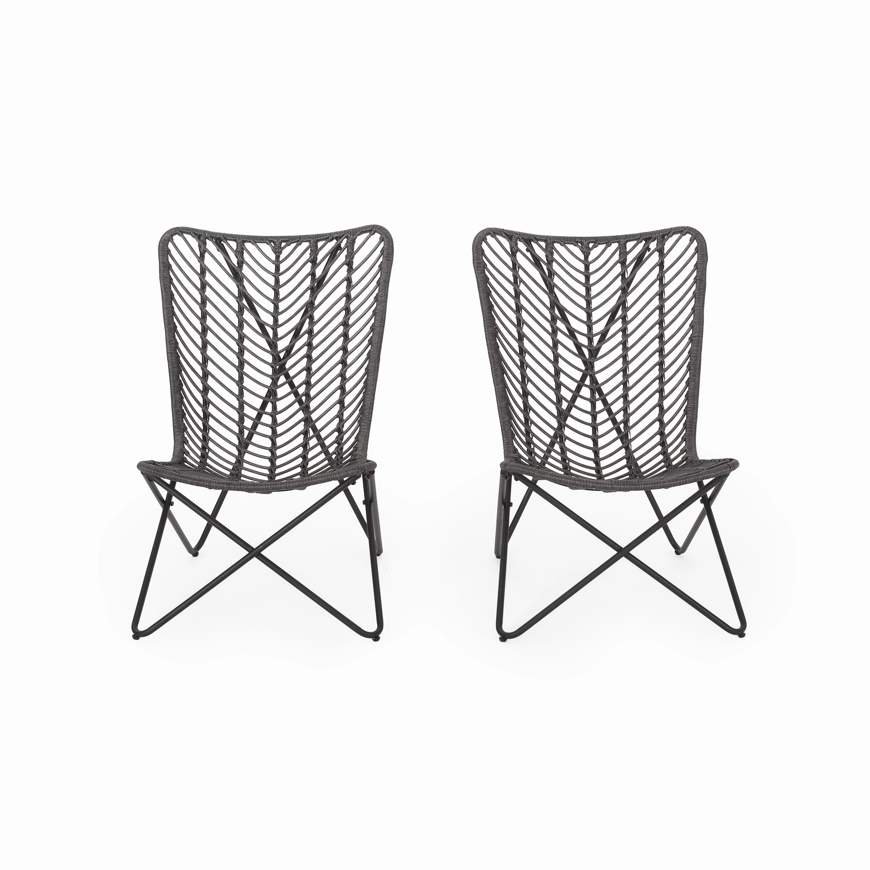 Juan Outdoor Wicker Accent Chairs, Set of 2 outdoor furniture, garden bench