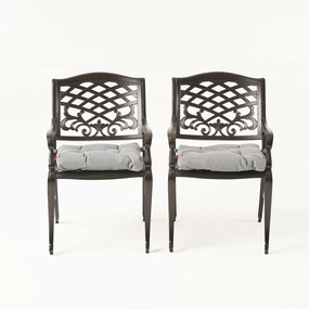 Juel Outdoor Dining Chair with Cushion (Set of 2) outdoor lounge chair, patio sofa