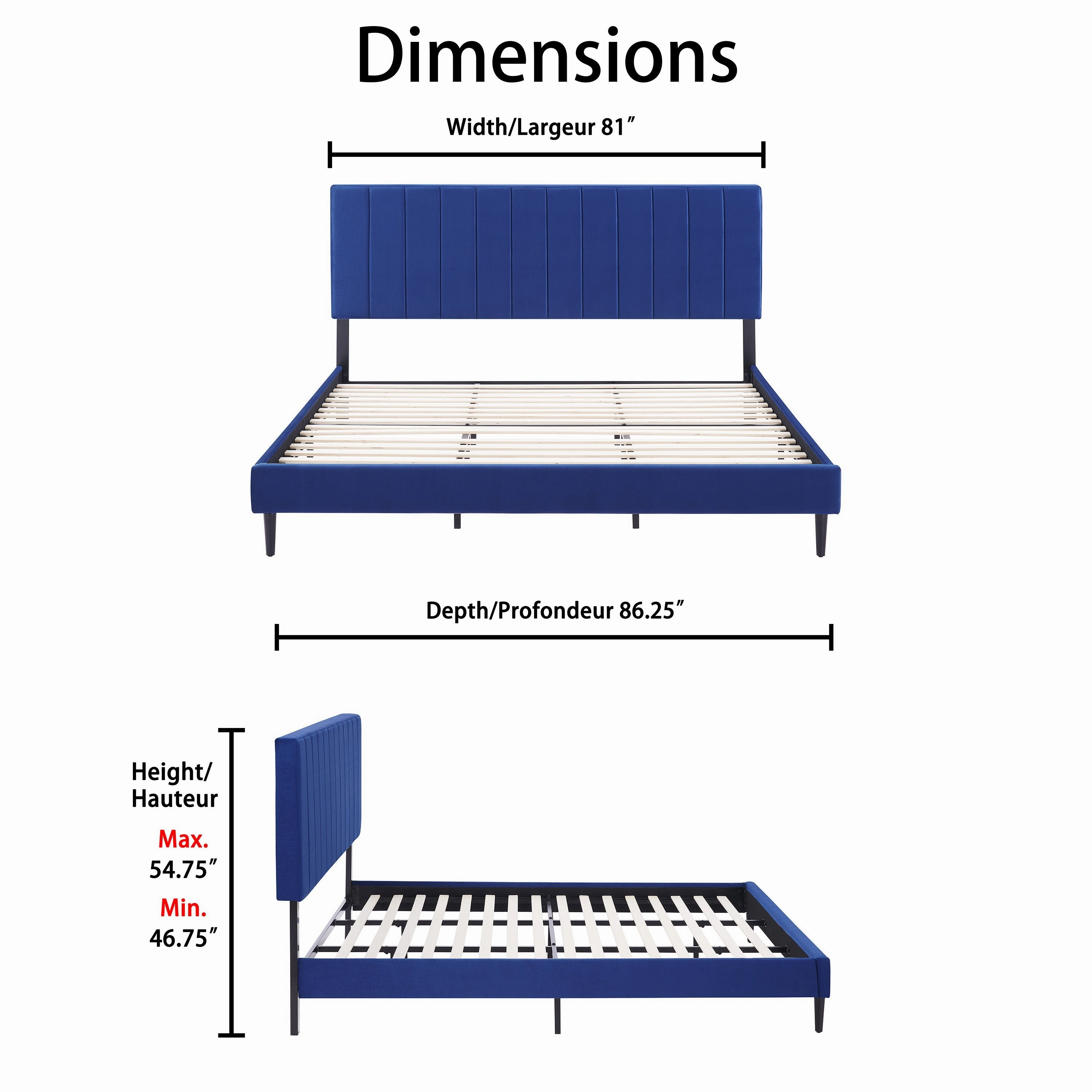 Kalina 3-Piece King Bed - Blue