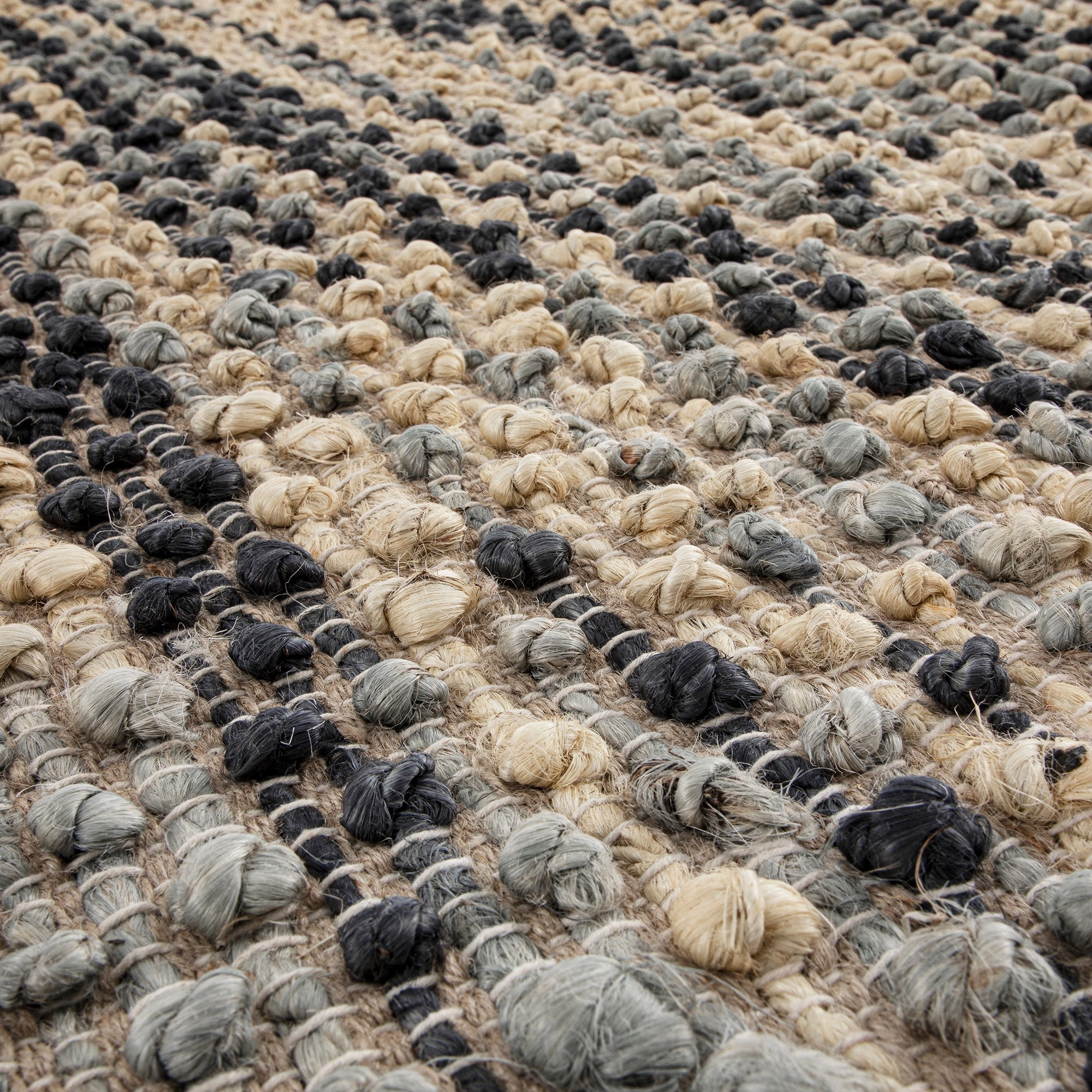 Kansas Bobble Grey Hemp & Cotton Handwoven Rug