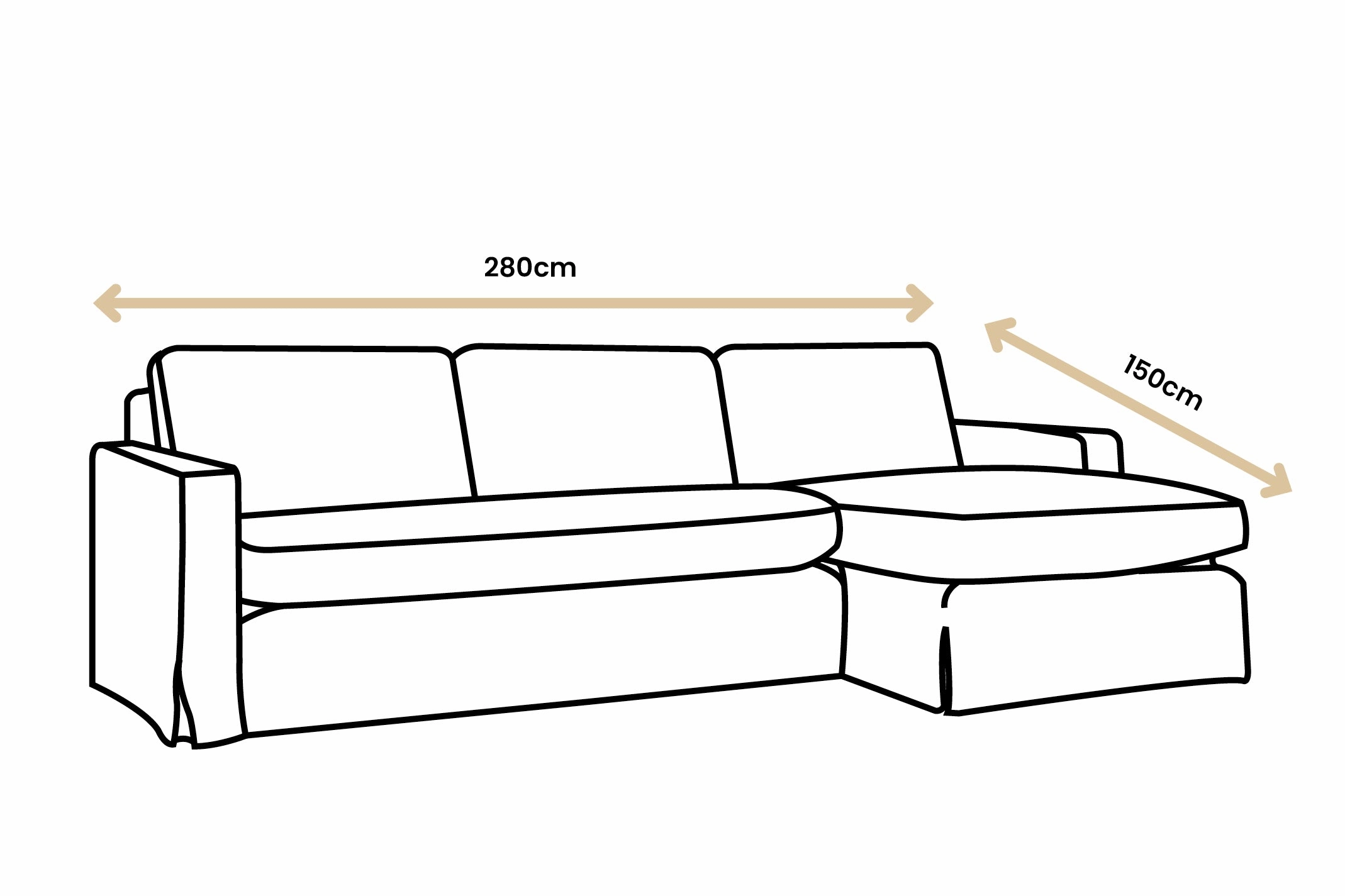 Kate | Chaise Sofa Option 1 | Capri Blue
