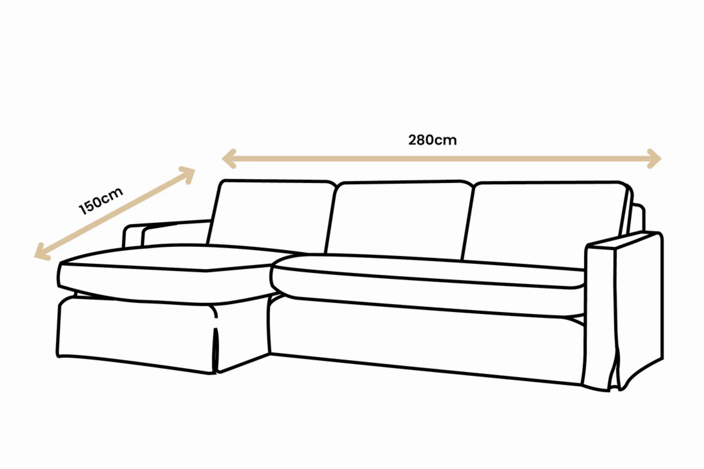 Kate | Chaise Sofa Option 2 | Capri Dove