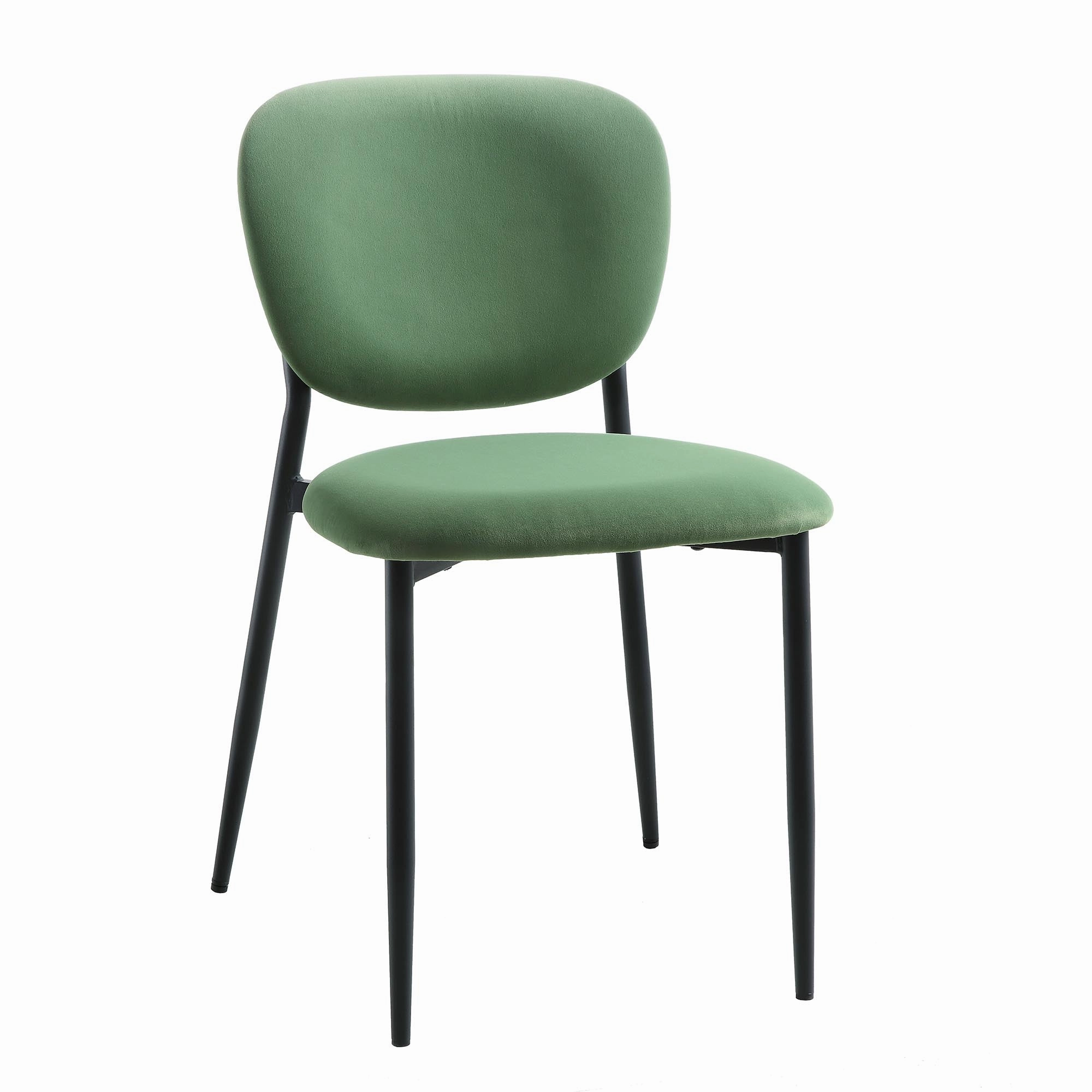 Kelmarsh Set of 2 Grass Green Velvet Upholstered Dining Chairs