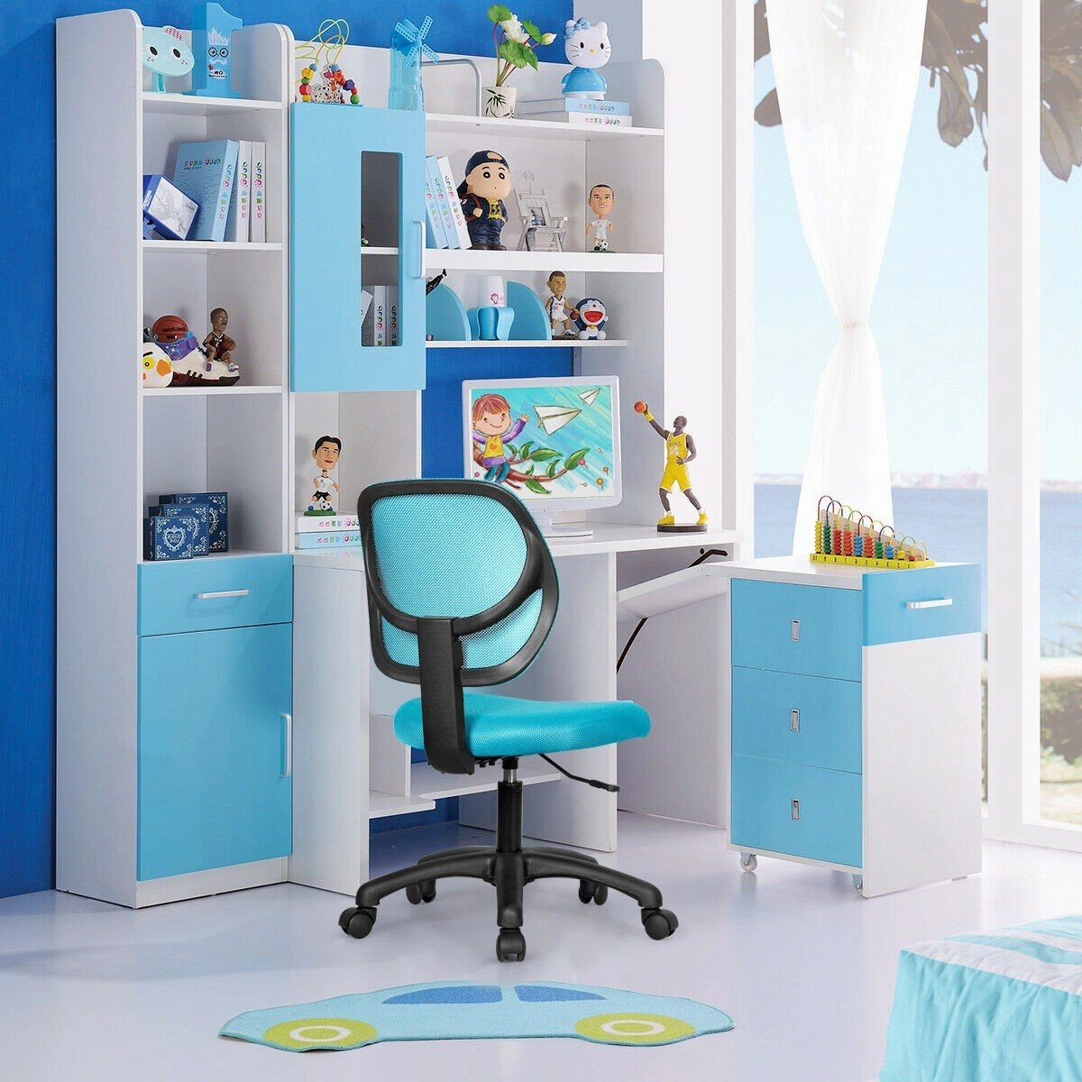 Kids Desk Chair, Mesh Teens Computer Chair with Wheels