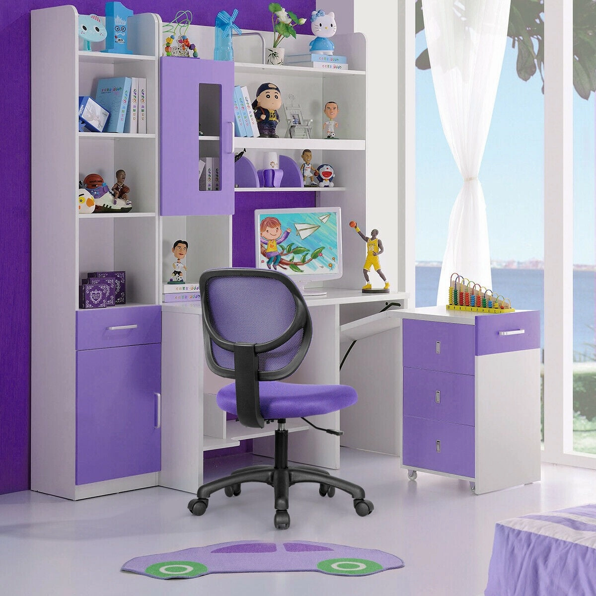 Kids Desk Chair, Mesh Teens Computer Chair with Wheels