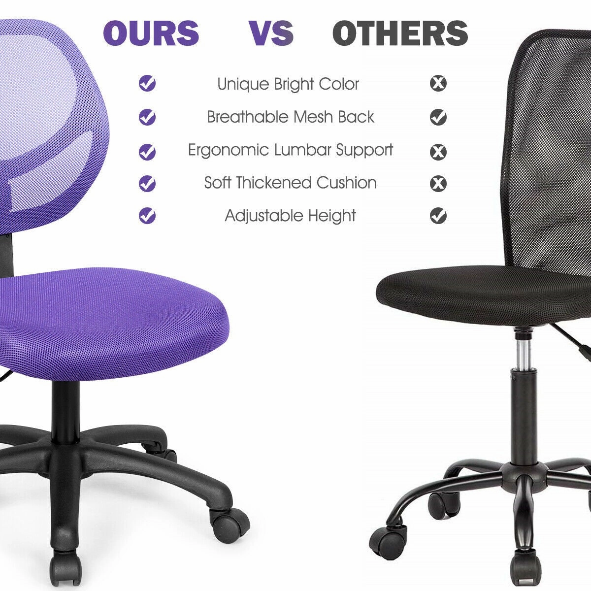 Kids Desk Chair, Mesh Teens Computer Chair with Wheels